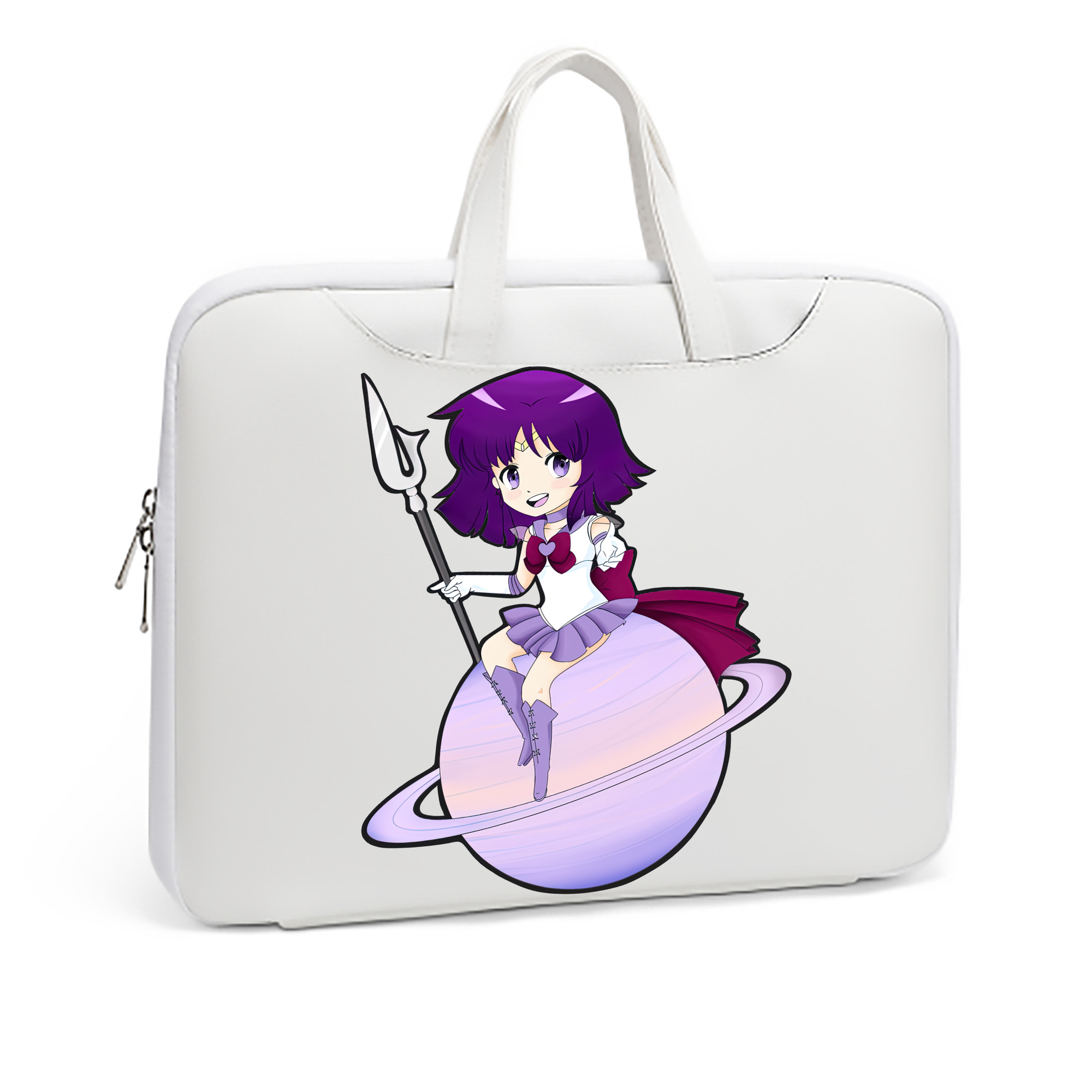 （画像用） 美少女戦士セーラームーン 土萠ほたる Sailor Moon Tomoe Hotaru （セーラーサターン；Sailor Saturn） レザーラップトップバッグ　ノートパソコンケース