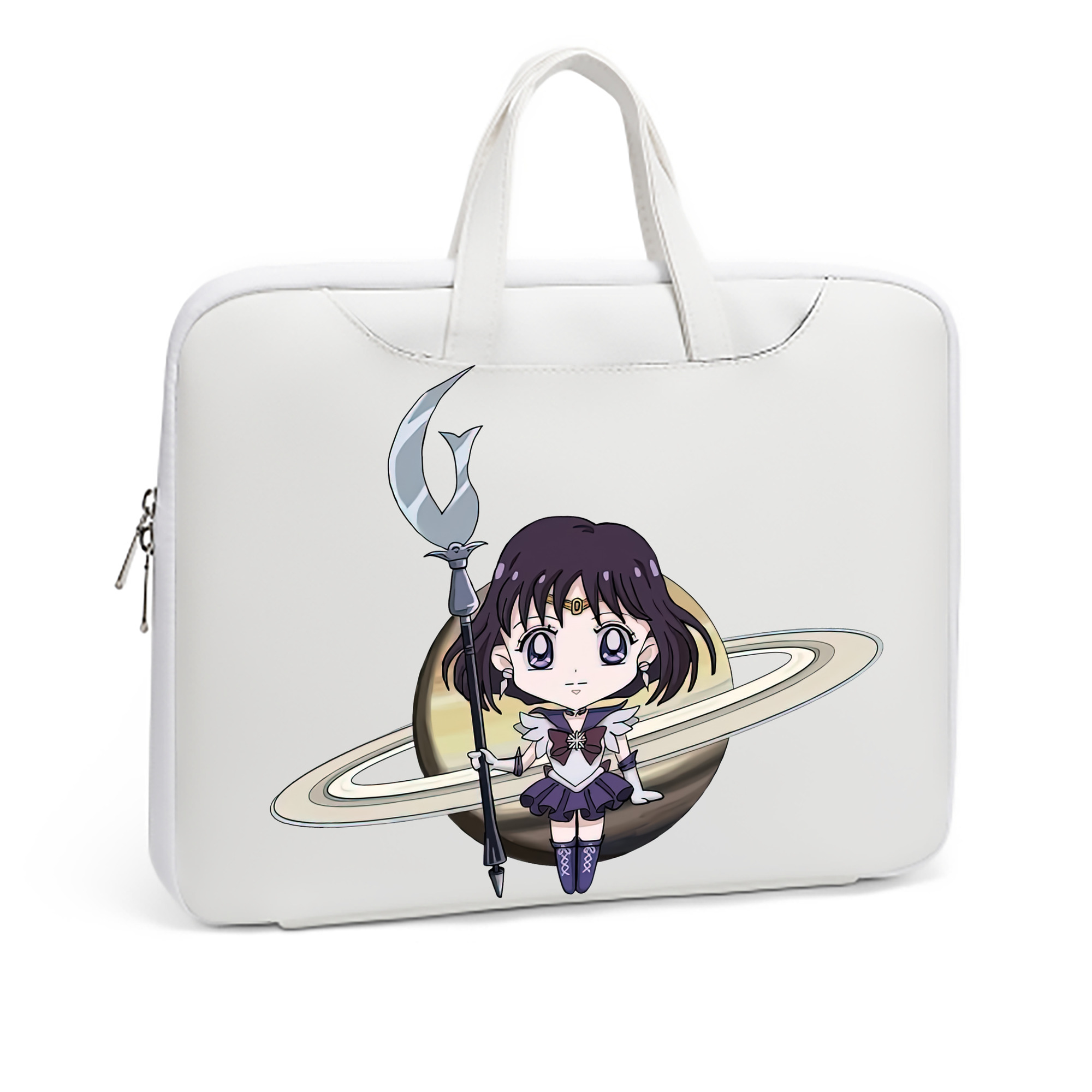 （画像用） 美少女戦士セーラームーン 土萠ほたる Sailor Moon Tomoe Hotaru （セーラーサターン；Sailor Saturn） レザーラップトップバッグ　ノートパソコンケース