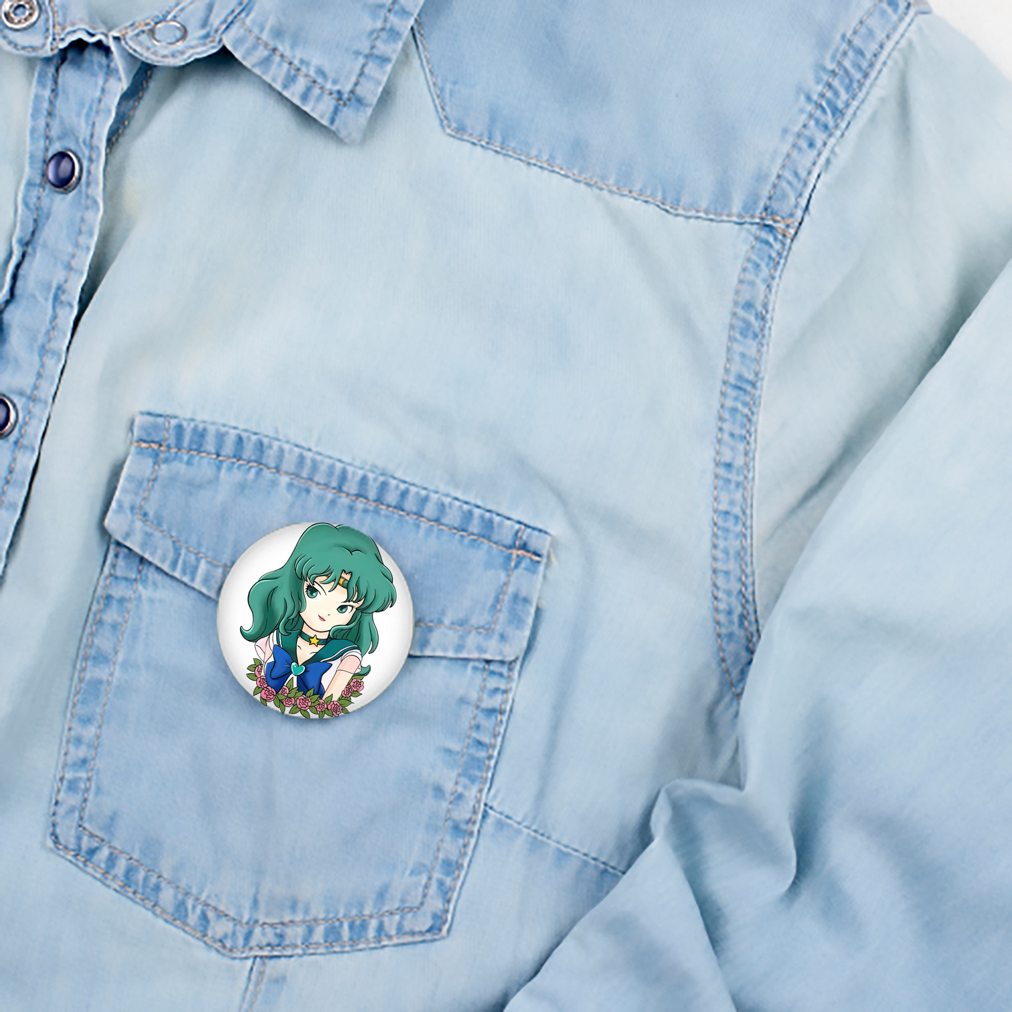 美少女戦士セーラームーン 海王 みちる（かいおう みちる） Sailor Moon Kaiou Michiru 6cm 缶バッジ 複数セット