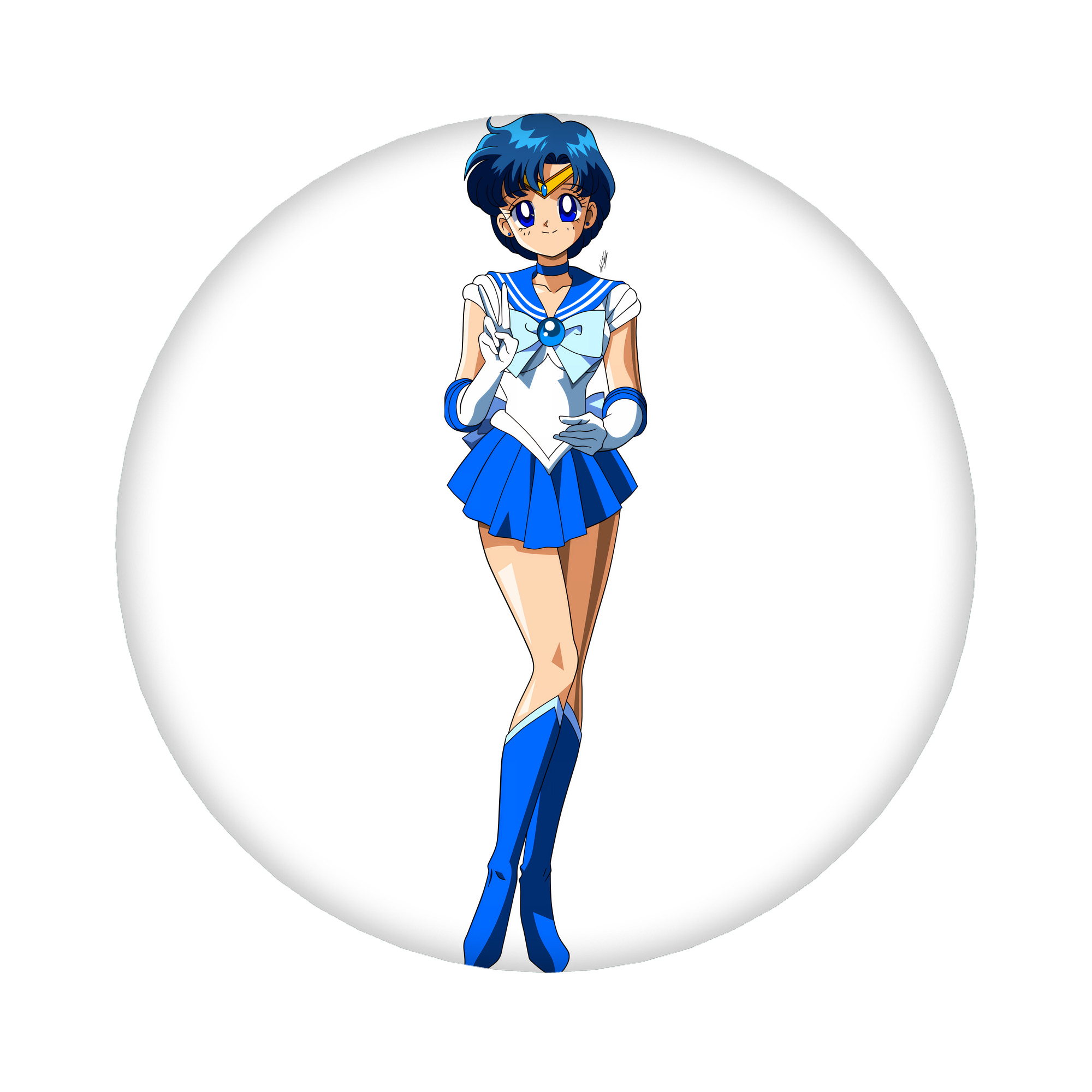 （画像用） 美少女戦士セーラームーン 水野 亜美 みずの あみ Sailor Moon Mizuno Ami 6cm 缶バッジ 複数セット