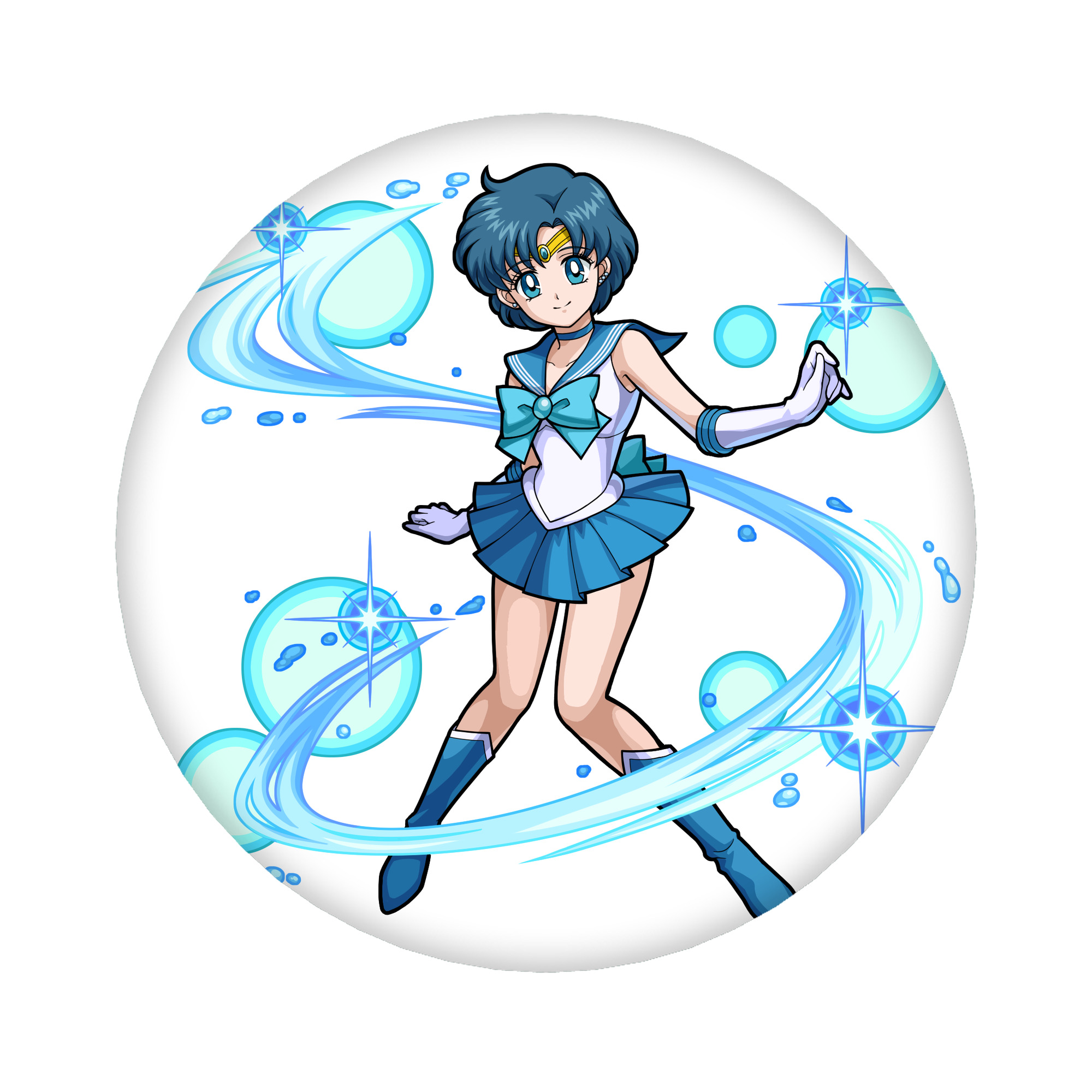 （画像用） 美少女戦士セーラームーン 水野 亜美 みずの あみ Sailor Moon Mizuno Ami 6cm 缶バッジ 複数セット