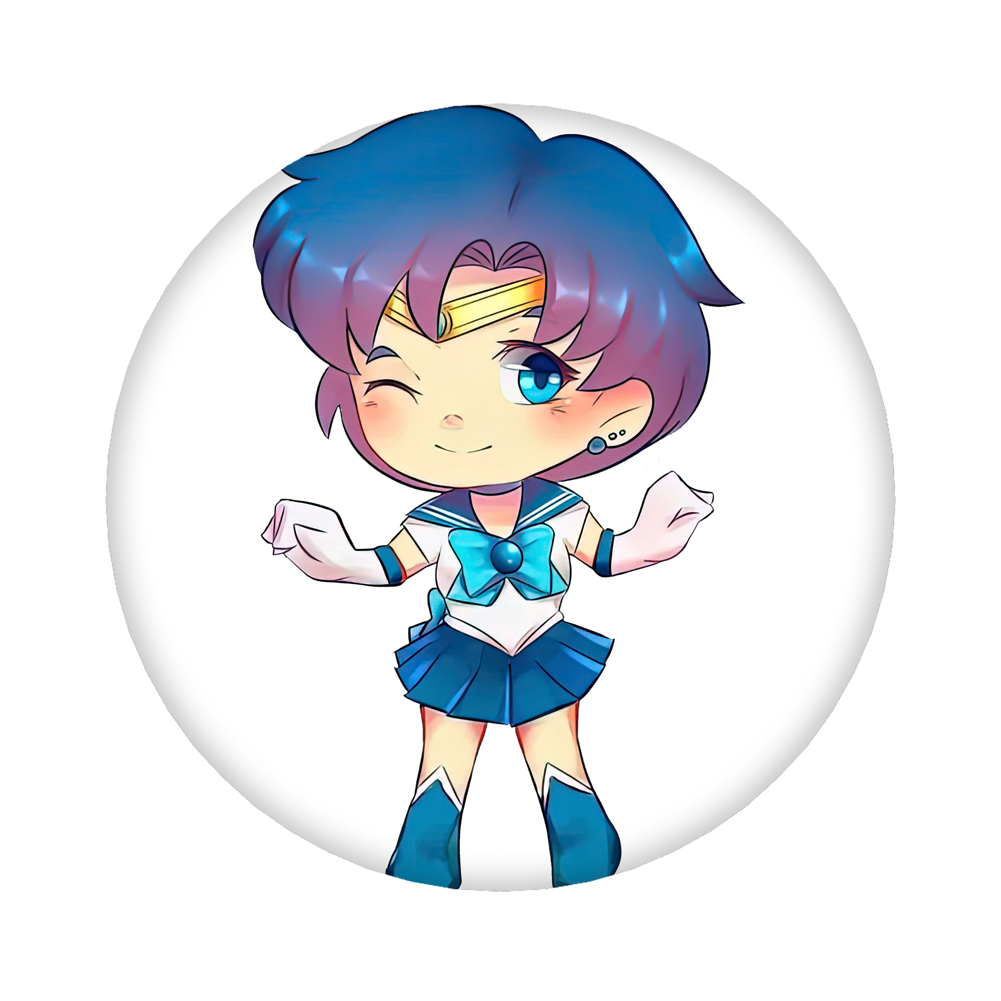 （画像用） 美少女戦士セーラームーン 水野 亜美 みずの あみ Sailor Moon Mizuno Ami 6cm 缶バッジ 複数セット