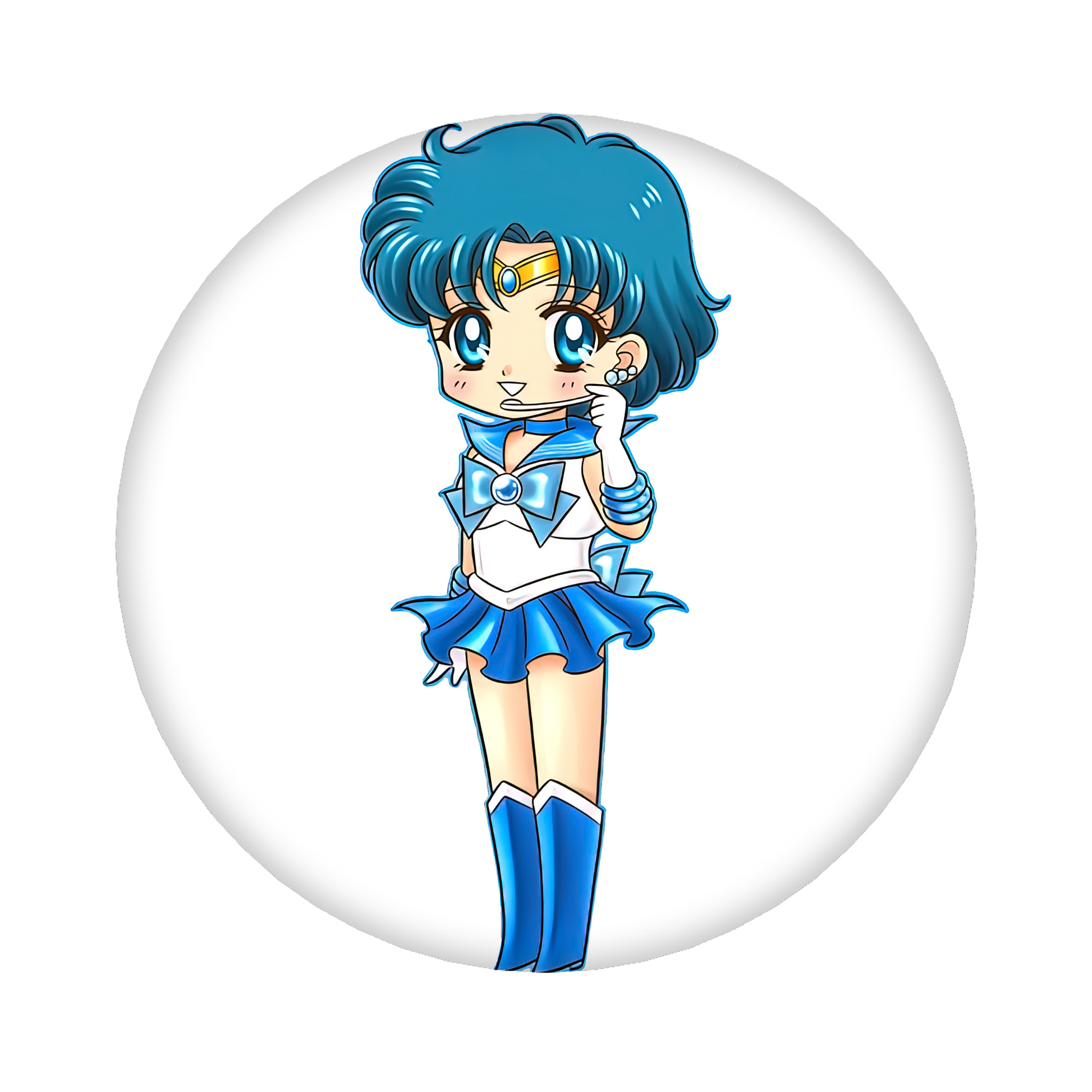 （画像用） 美少女戦士セーラームーン 水野 亜美 みずの あみ Sailor Moon Mizuno Ami 6cm 缶バッジ 複数セット
