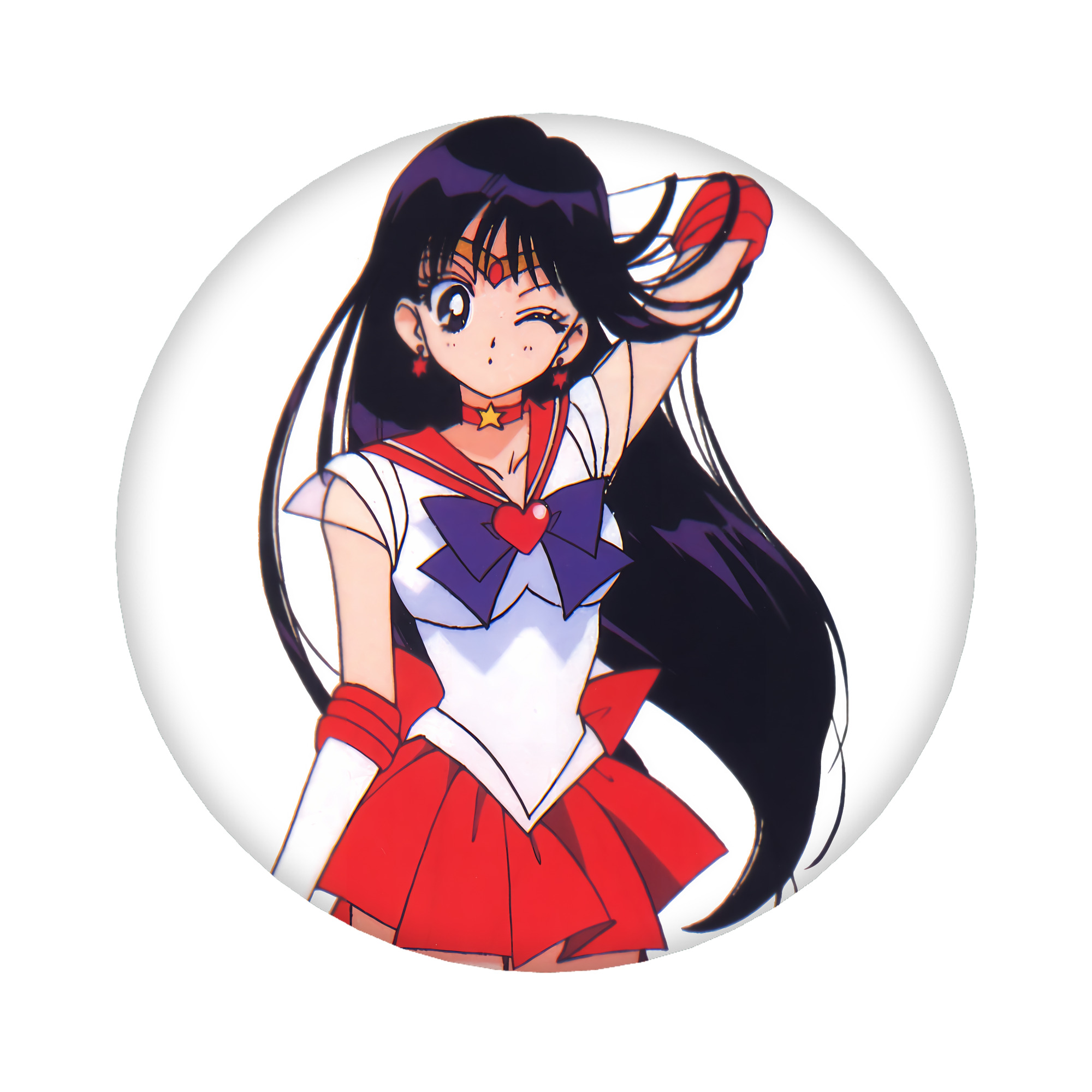（画像用） 美少女戦士セーラームーン 火野レイ ひの レイ Sailor Moon Hino Rei （セーラーマーズ,Sailor Mars） 6cm 缶バッジ 複数セット