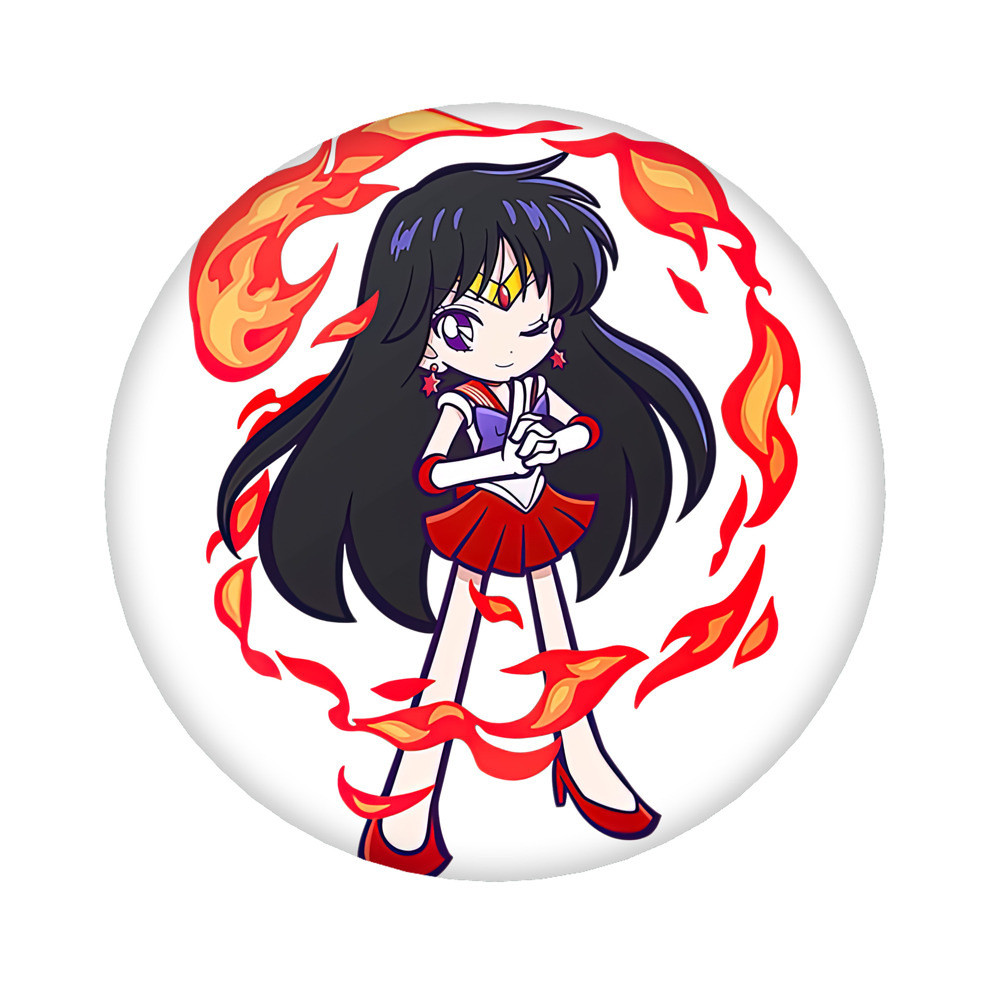 （画像用） 美少女戦士セーラームーン 火野レイ ひの レイ Sailor Moon Hino Rei （セーラーマーズ,Sailor Mars） 6cm 缶バッジ 複数セット