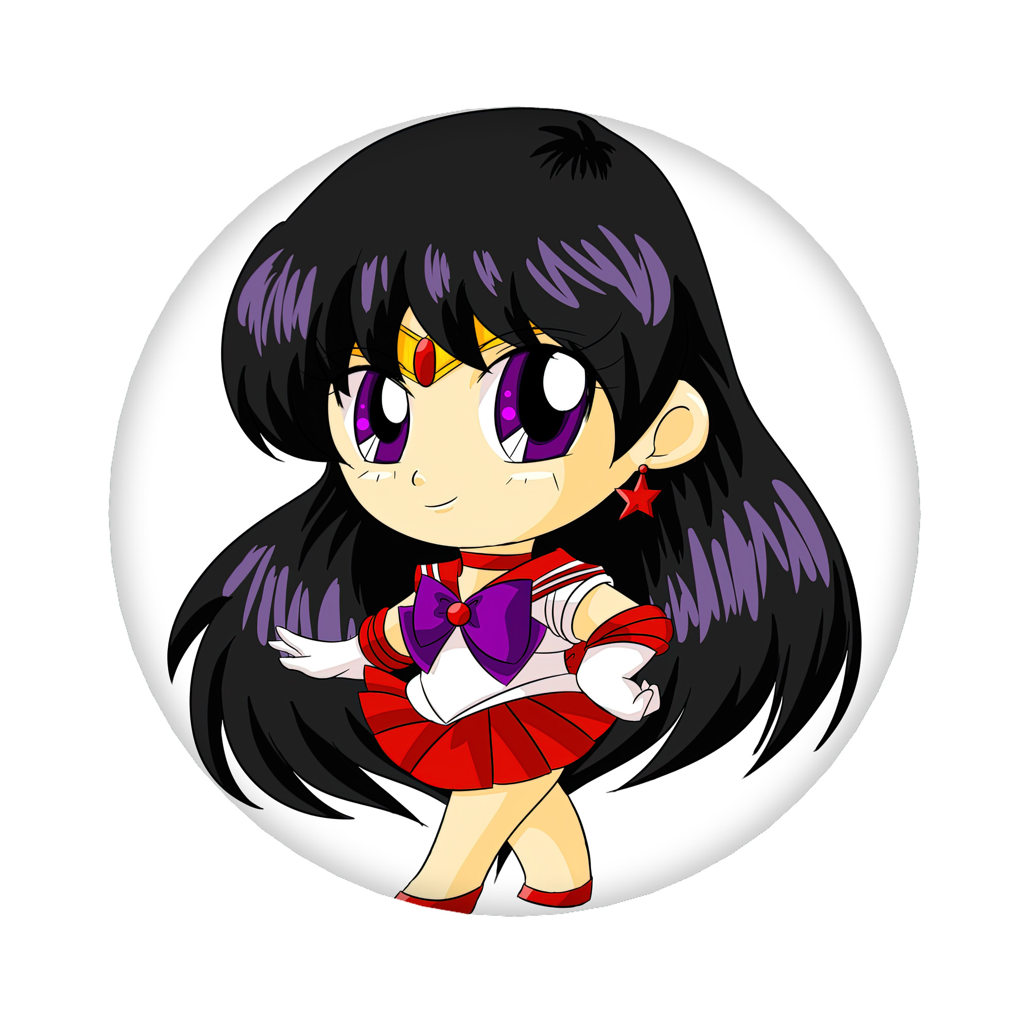 （画像用） 美少女戦士セーラームーン 火野レイ ひの レイ Sailor Moon Hino Rei （セーラーマーズ,Sailor Mars） 6cm 缶バッジ 複数セット