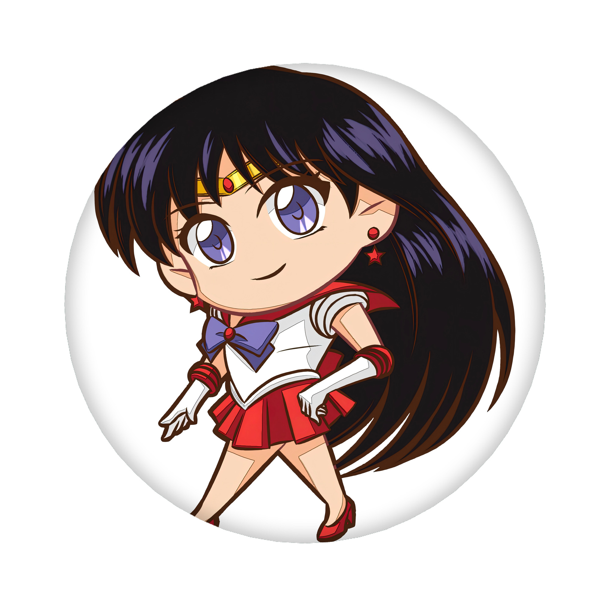 （画像用） 美少女戦士セーラームーン 火野レイ ひの レイ Sailor Moon Hino Rei （セーラーマーズ,Sailor Mars） 6cm 缶バッジ 複数セット