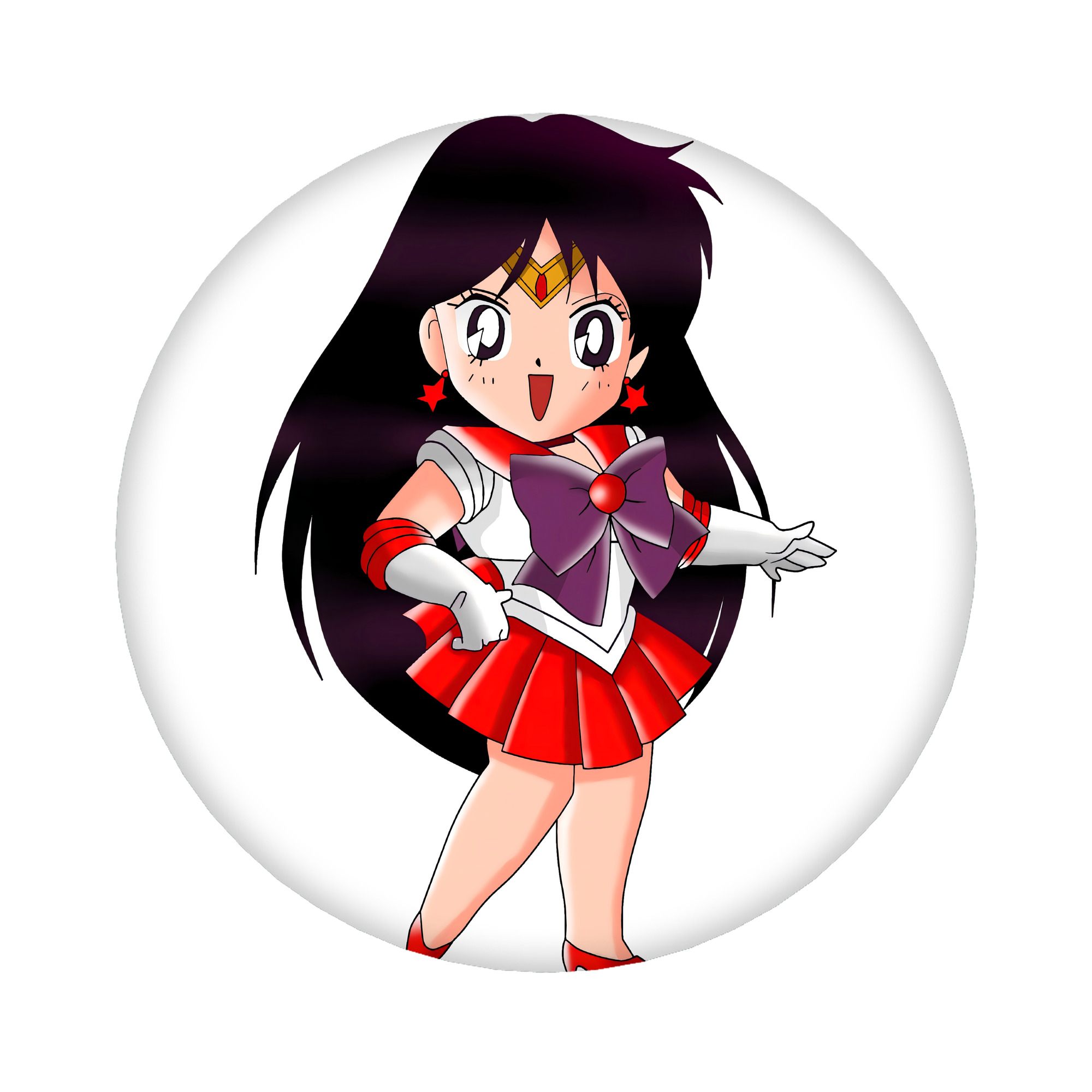 （画像用） 美少女戦士セーラームーン 火野レイ ひの レイ Sailor Moon Hino Rei （セーラーマーズ,Sailor Mars） 6cm 缶バッジ 複数セット