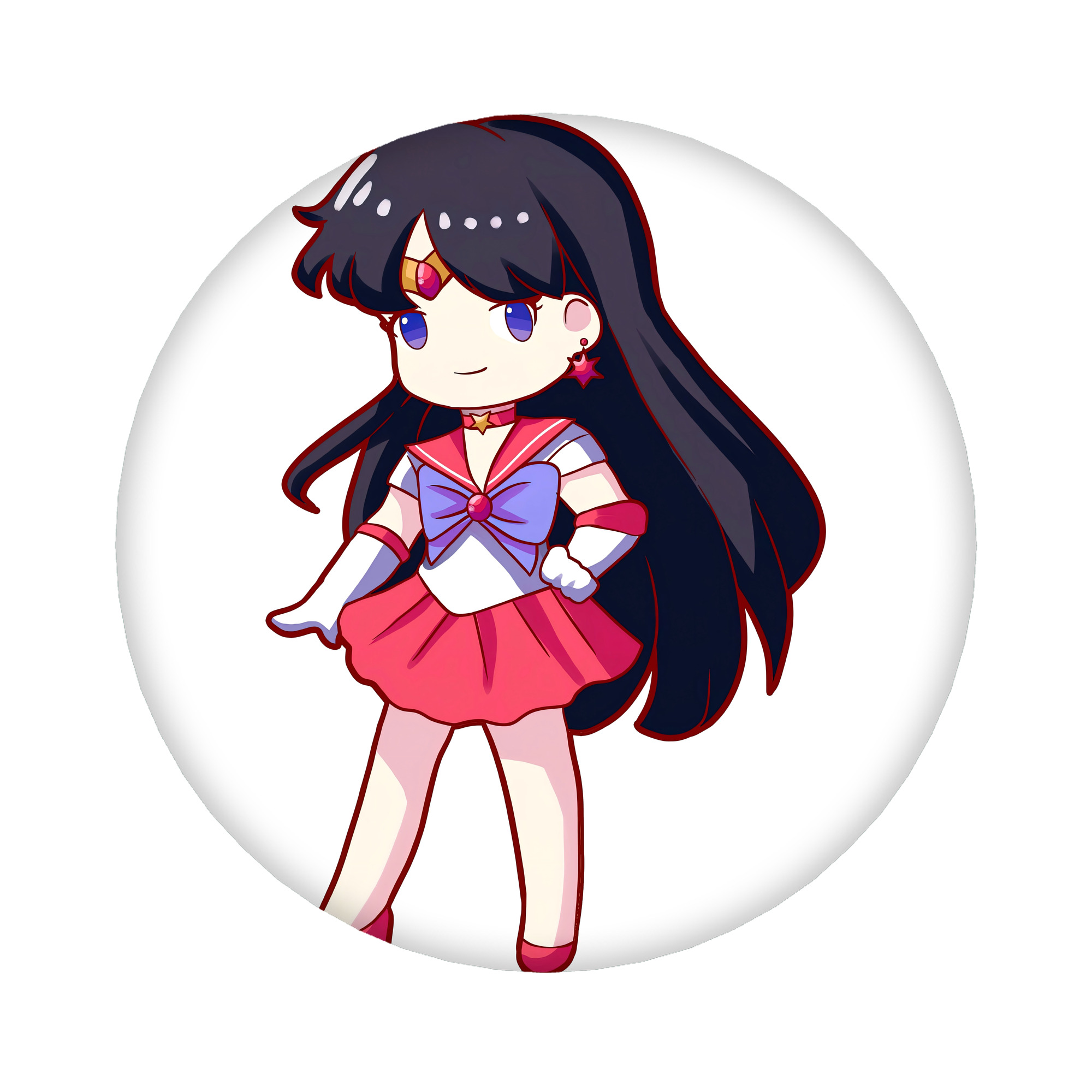 （画像用） 美少女戦士セーラームーン 火野レイ ひの レイ Sailor Moon Hino Rei （セーラーマーズ,Sailor Mars） 6cm 缶バッジ 複数セット