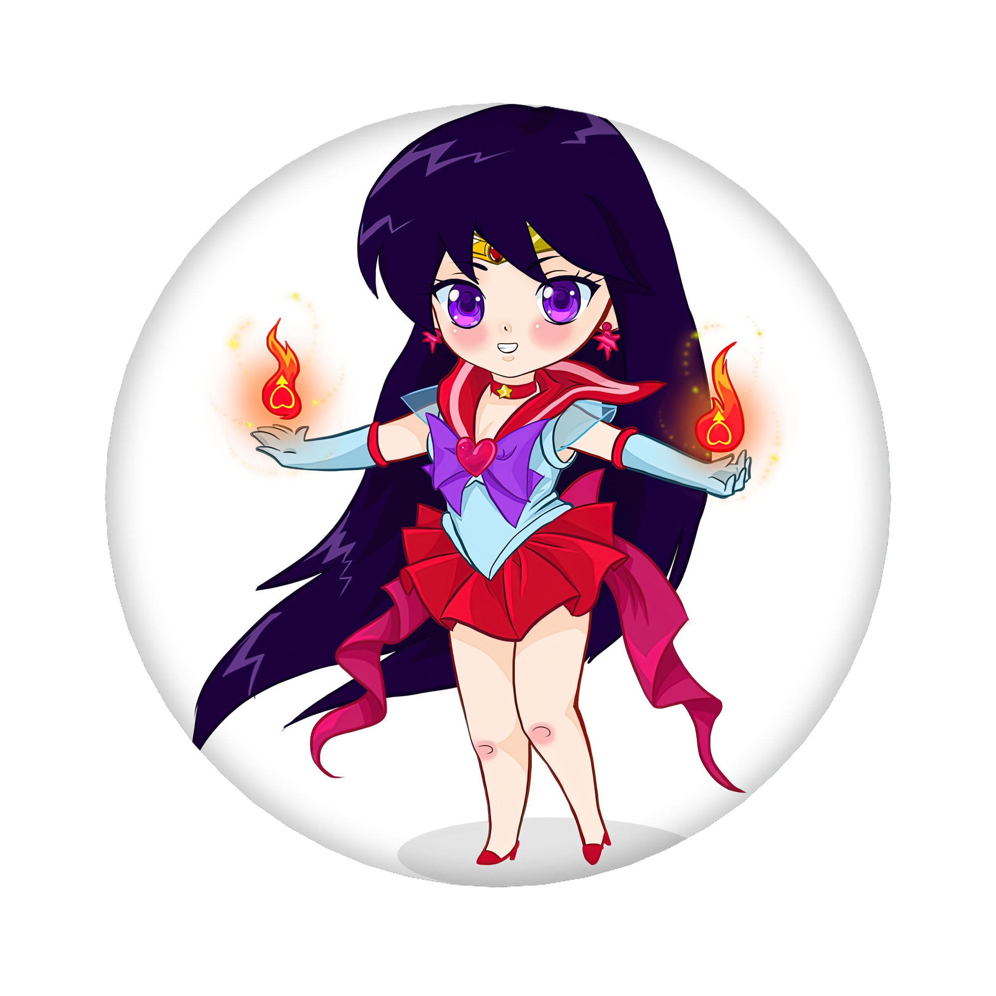 （画像用） 美少女戦士セーラームーン 火野レイ ひの レイ Sailor Moon Hino Rei （セーラーマーズ,Sailor Mars） 6cm 缶バッジ 複数セット