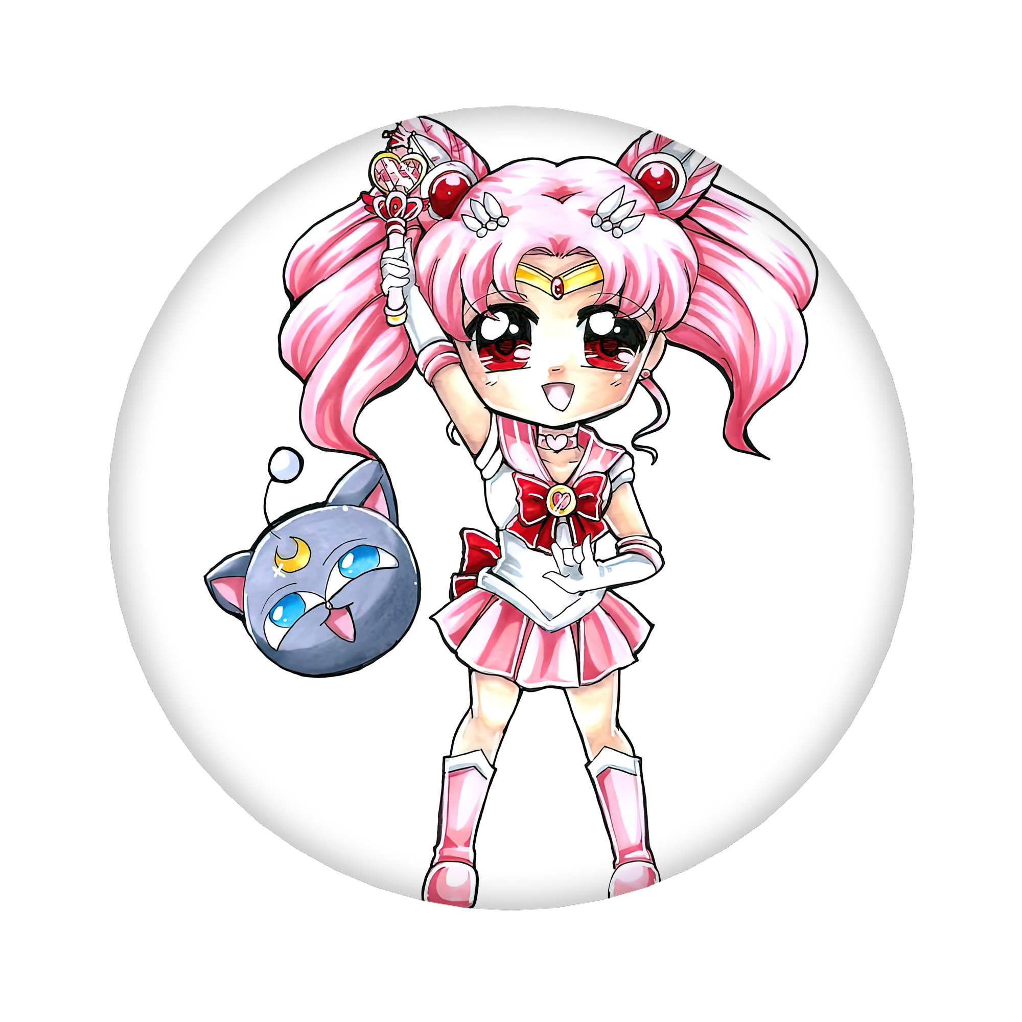 （画像用） 美少女戦士セーラームーン ちびうさ Sailor Moon Chibiusa Tsukino Usagi Small Lady Serenity 6cm 缶バッジ 複数セット