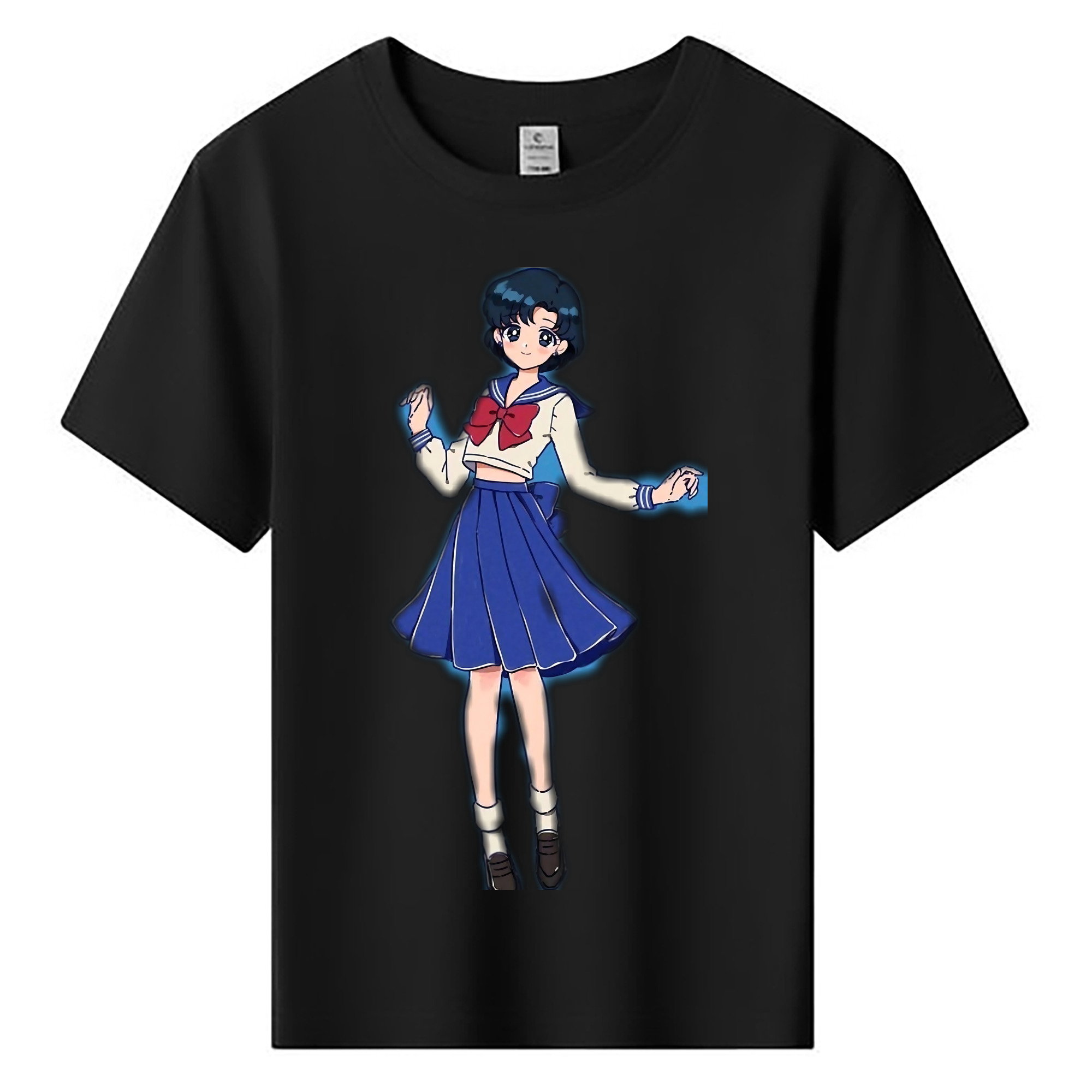 （画像用） 美少女戦士セーラームーン 水野 亜美 みずの あみ Sailor Moon Mizuno Ami 綿100％キッズTシャツ（フロントプリント）