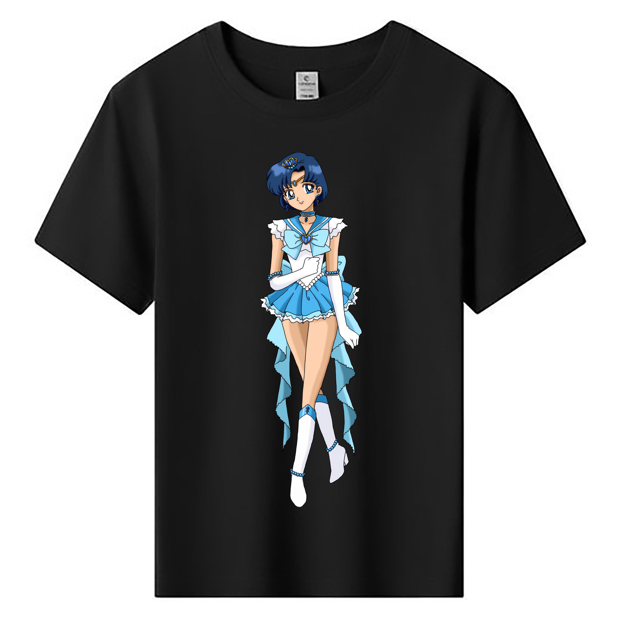 （画像用） 美少女戦士セーラームーン 水野 亜美 みずの あみ Sailor Moon Mizuno Ami 綿100％キッズTシャツ（フロントプリント）