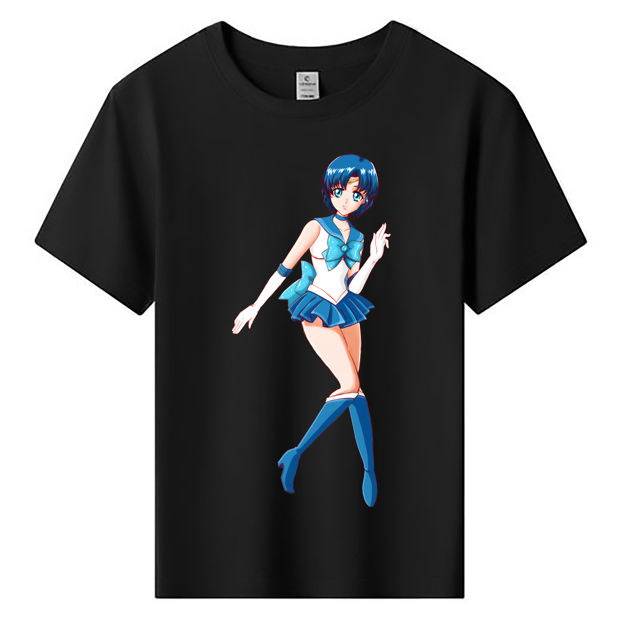 （画像用） 美少女戦士セーラームーン 水野 亜美 みずの あみ Sailor Moon Mizuno Ami 綿100％キッズTシャツ（フロントプリント）