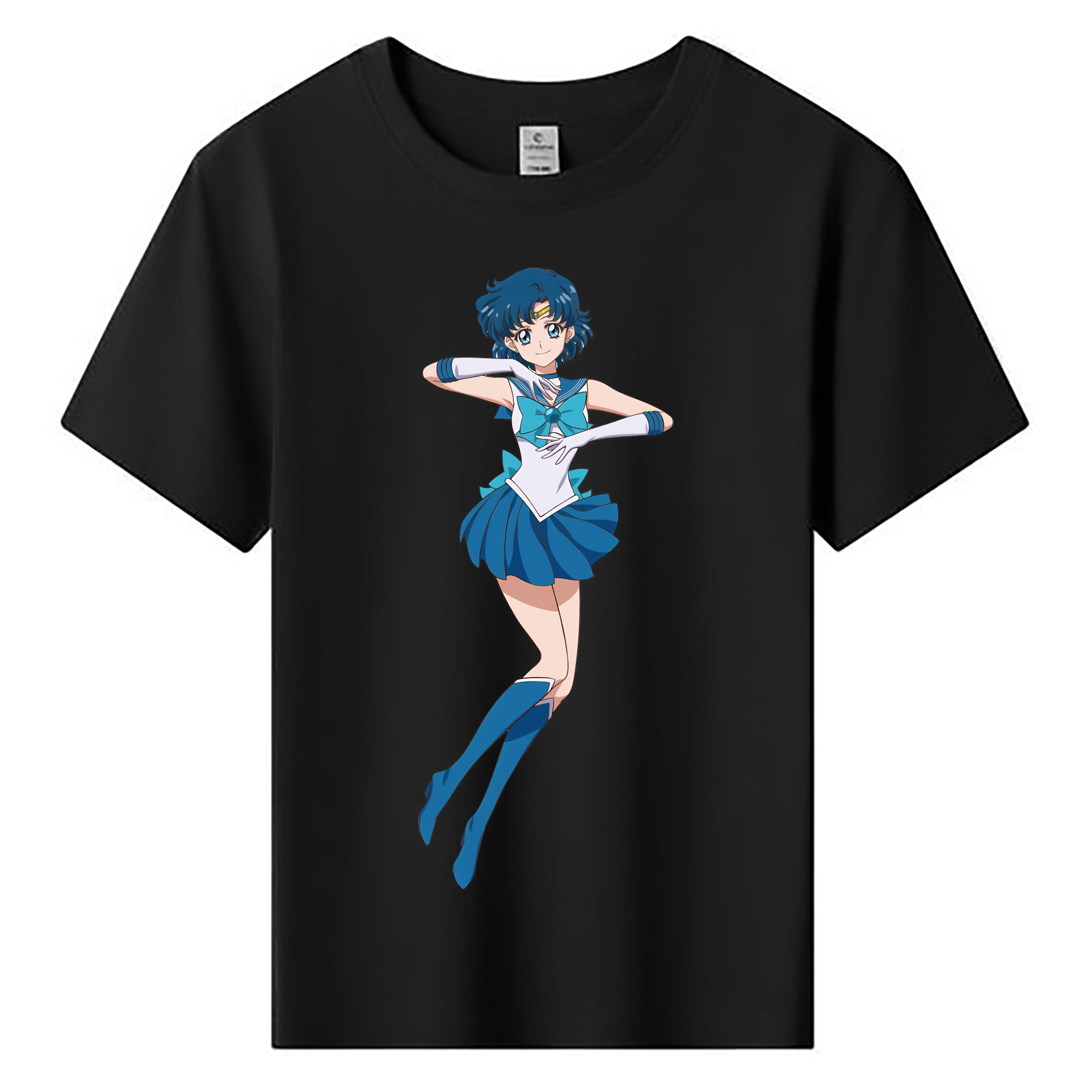 （画像用） 美少女戦士セーラームーン 水野 亜美 みずの あみ Sailor Moon Mizuno Ami 綿100％キッズTシャツ（フロントプリント）
