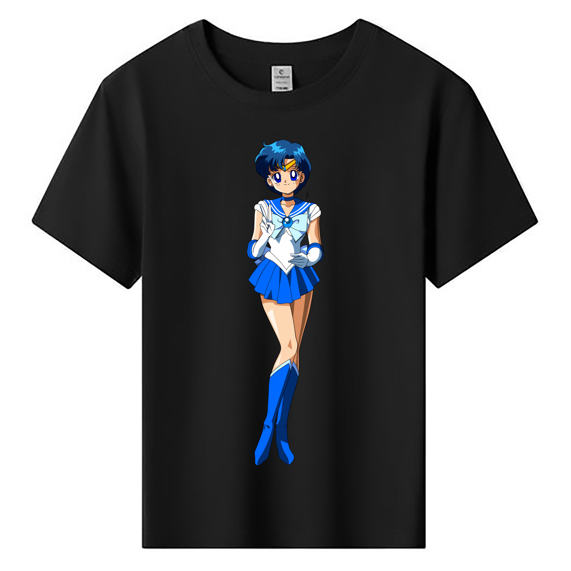 （画像用） 美少女戦士セーラームーン 水野 亜美 みずの あみ Sailor Moon Mizuno Ami 綿100％キッズTシャツ（フロントプリント）