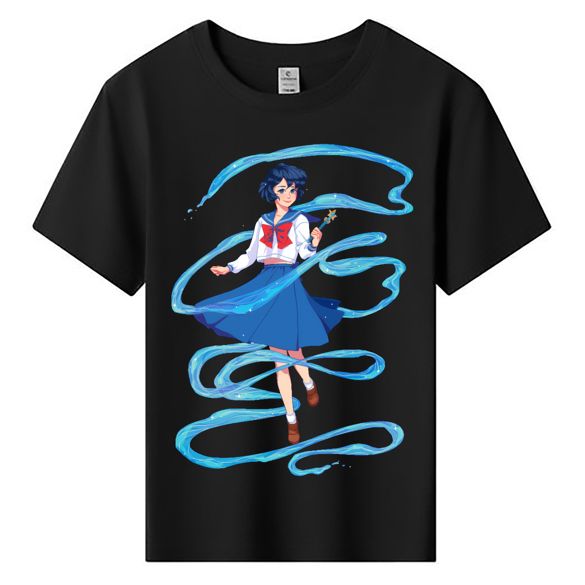 （画像用） 美少女戦士セーラームーン 水野 亜美 みずの あみ Sailor Moon Mizuno Ami 綿100％キッズTシャツ（フロントプリント）