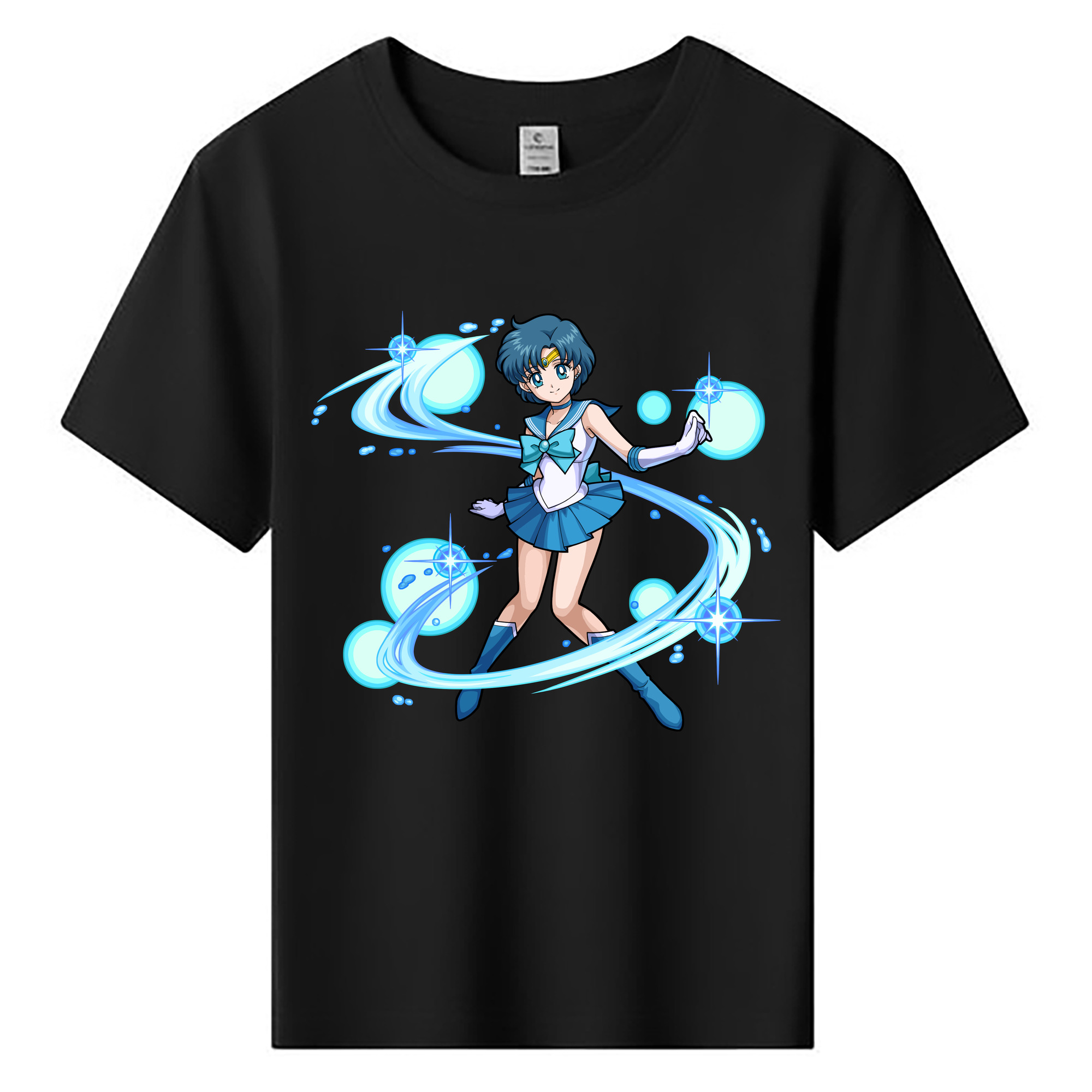 （画像用） 美少女戦士セーラームーン 水野 亜美 みずの あみ Sailor Moon Mizuno Ami 綿100％キッズTシャツ（フロントプリント）