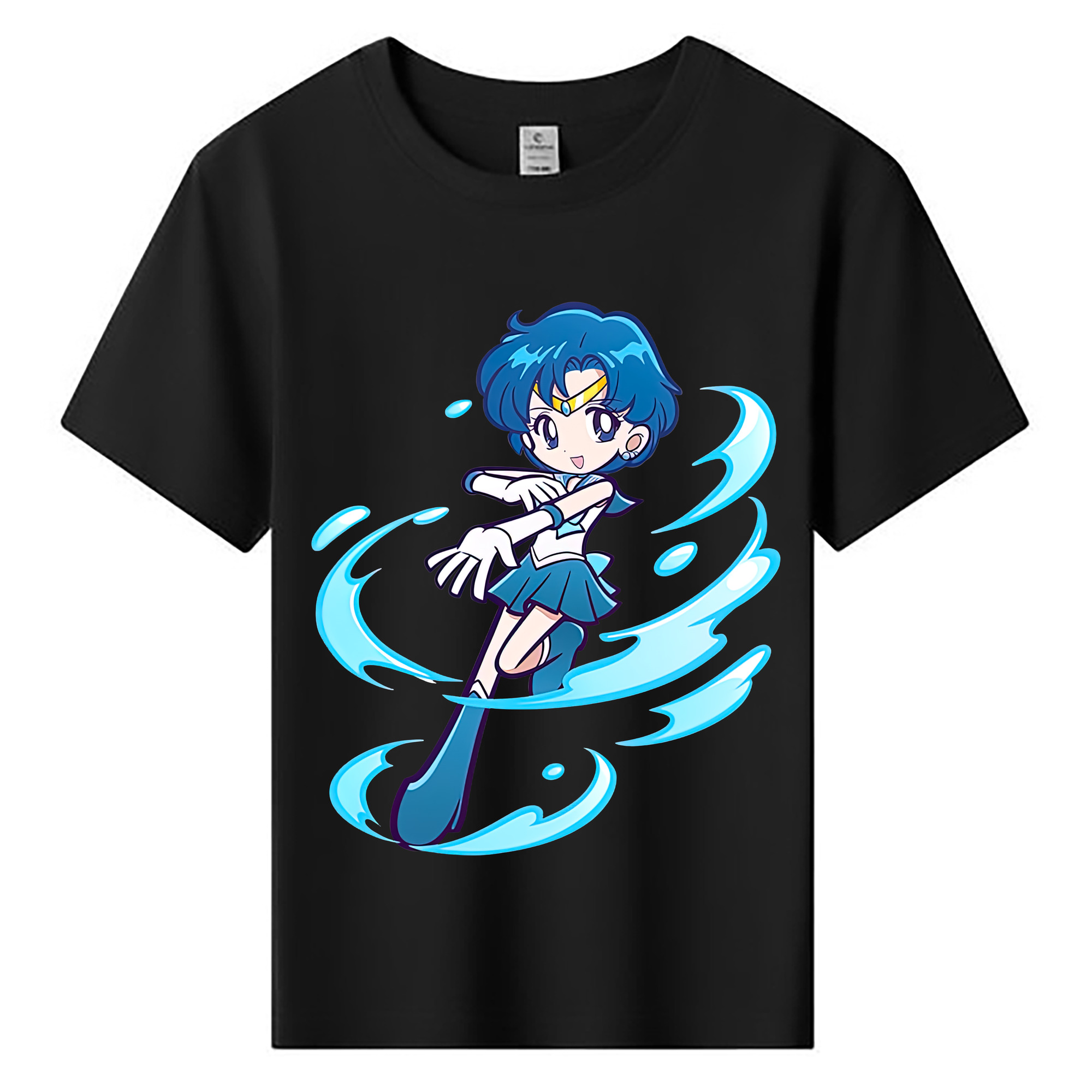 （画像用） 美少女戦士セーラームーン 水野 亜美 みずの あみ Sailor Moon Mizuno Ami 綿100％キッズTシャツ（フロントプリント）