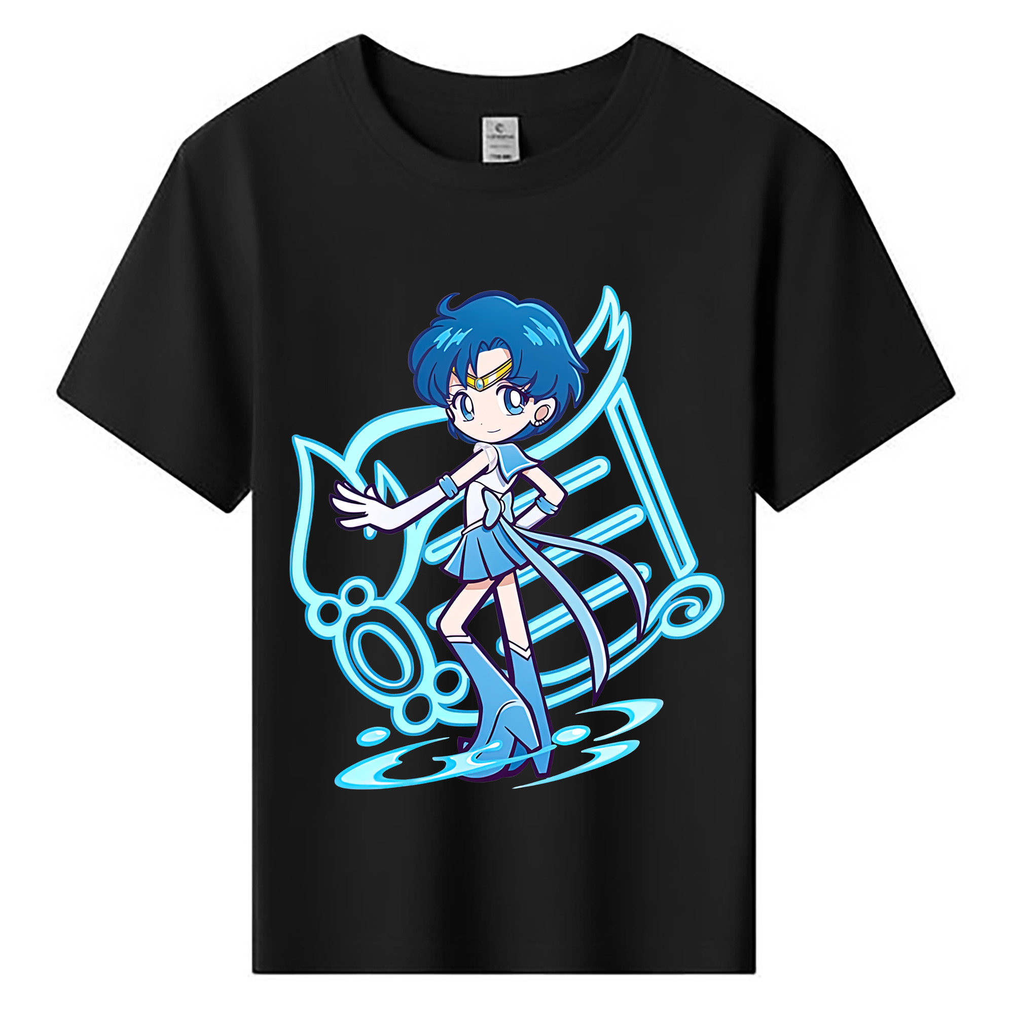 （画像用） 美少女戦士セーラームーン 水野 亜美 みずの あみ Sailor Moon Mizuno Ami 綿100％キッズTシャツ（フロントプリント）
