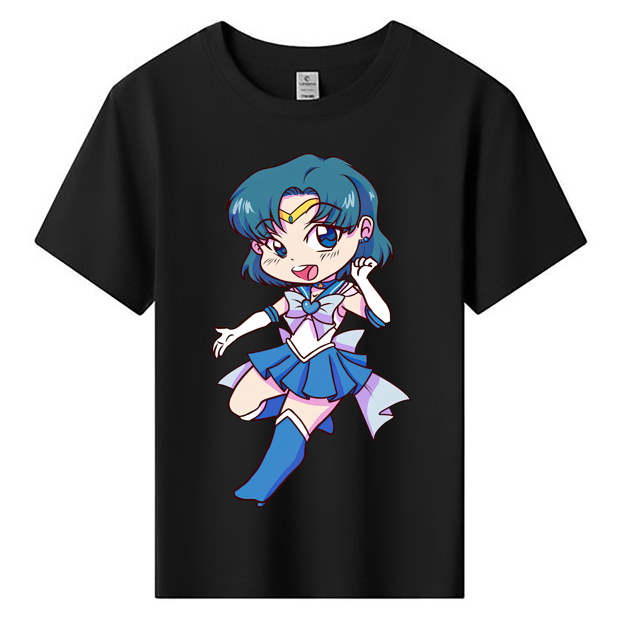 （画像用） 美少女戦士セーラームーン 水野 亜美 みずの あみ Sailor Moon Mizuno Ami 綿100％キッズTシャツ（フロントプリント）