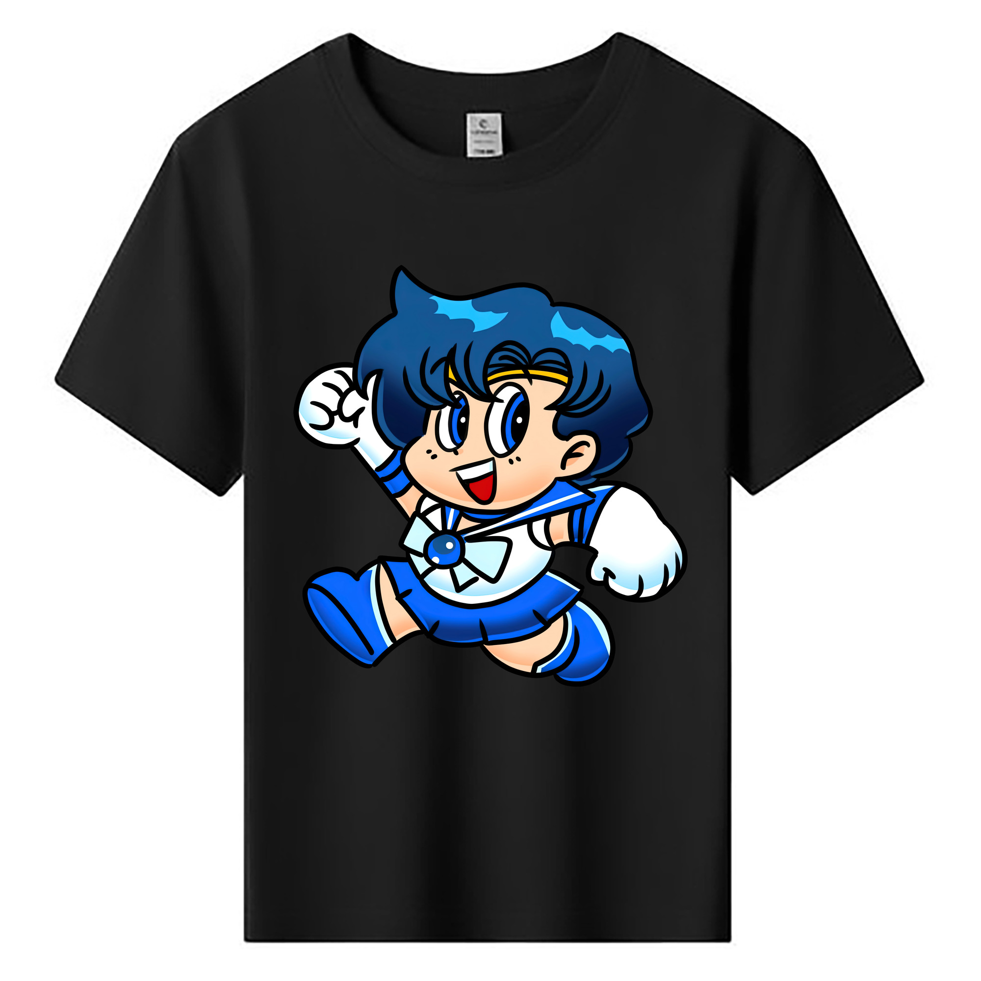 （画像用） 美少女戦士セーラームーン 水野 亜美 みずの あみ Sailor Moon Mizuno Ami 綿100％キッズTシャツ（フロントプリント）