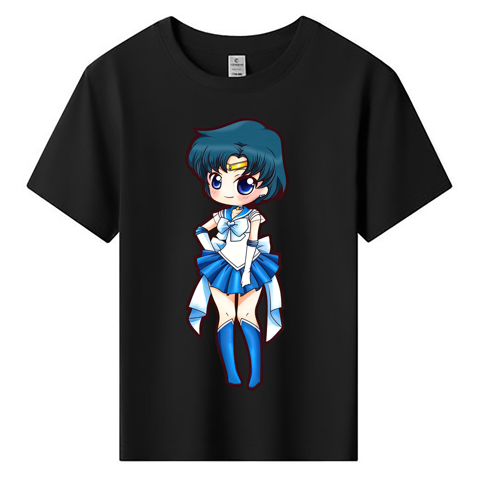 （画像用） 美少女戦士セーラームーン 水野 亜美 みずの あみ Sailor Moon Mizuno Ami 綿100％キッズTシャツ（フロントプリント）