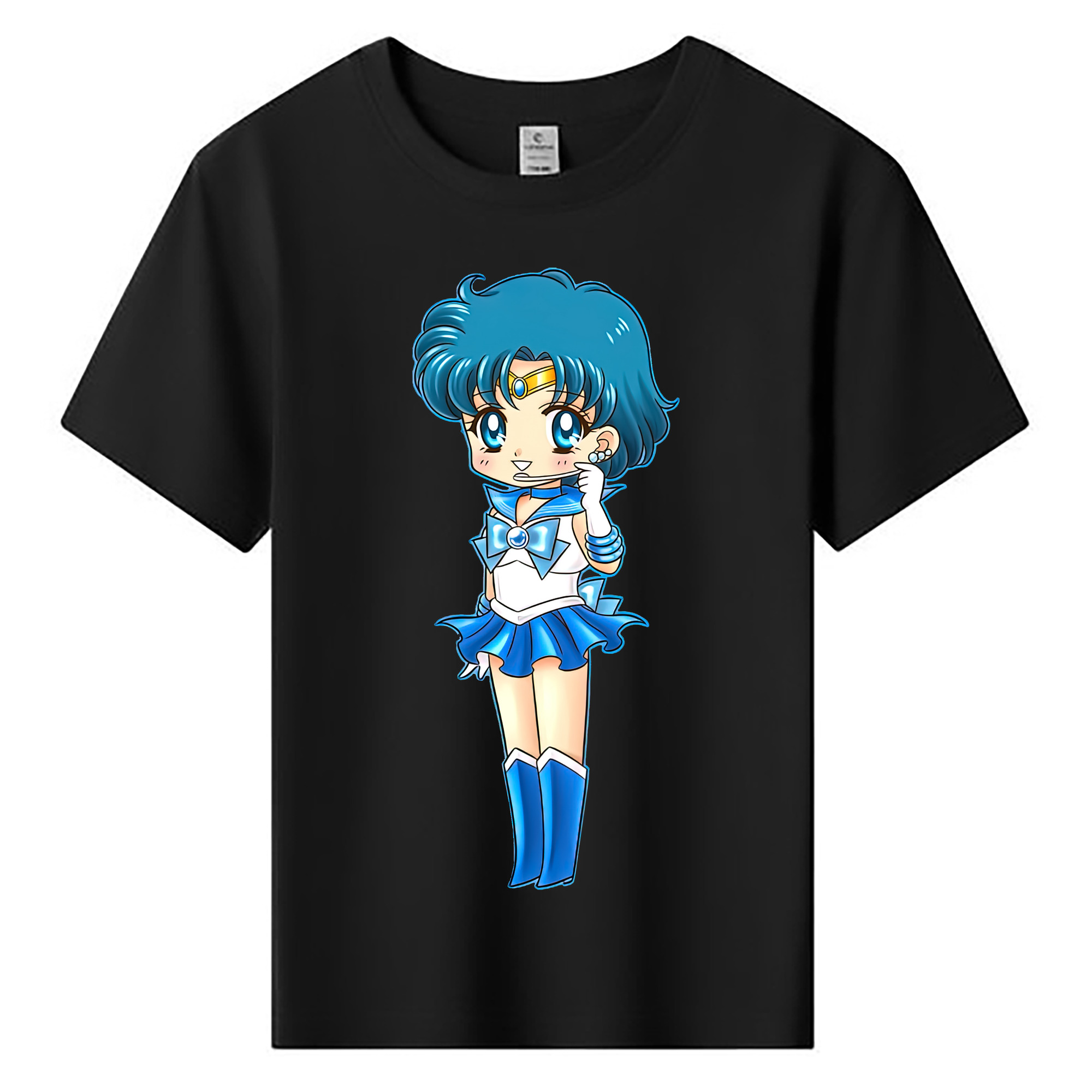 （画像用） 美少女戦士セーラームーン 水野 亜美 みずの あみ Sailor Moon Mizuno Ami 綿100％キッズTシャツ（フロントプリント）