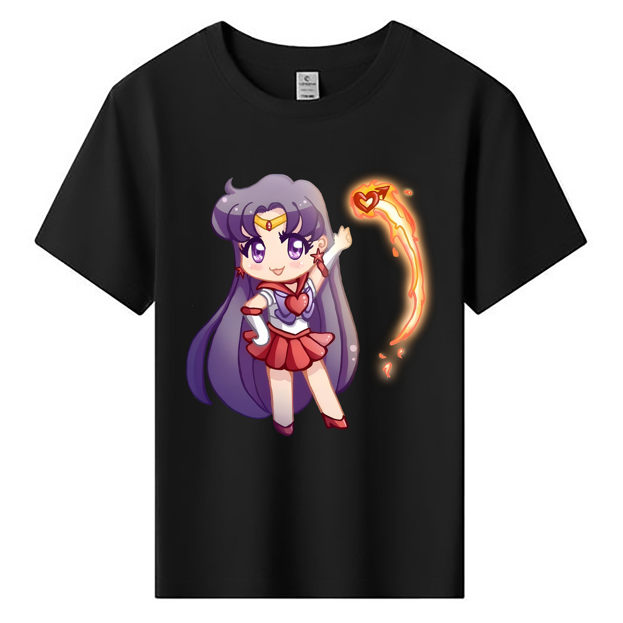 （画像用） 美少女戦士セーラームーン 火野レイ ひの レイ Sailor Moon Hino Rei （セーラーマーズ,Sailor Mars） 綿100％キッズTシャツ（フロントプリント）