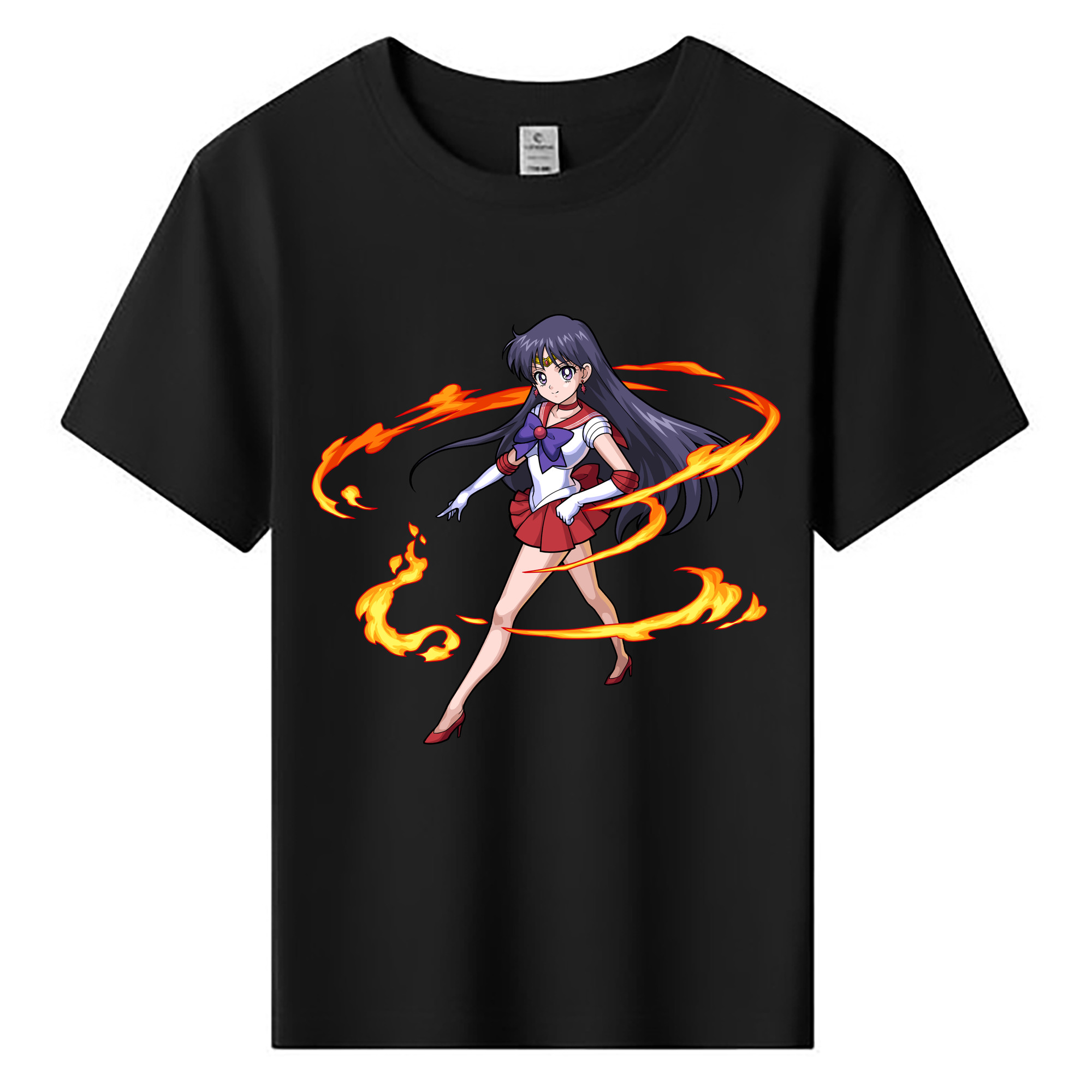 （画像用） 美少女戦士セーラームーン 火野レイ ひの レイ Sailor Moon Hino Rei （セーラーマーズ,Sailor Mars） 綿100％キッズTシャツ（フロントプリント）