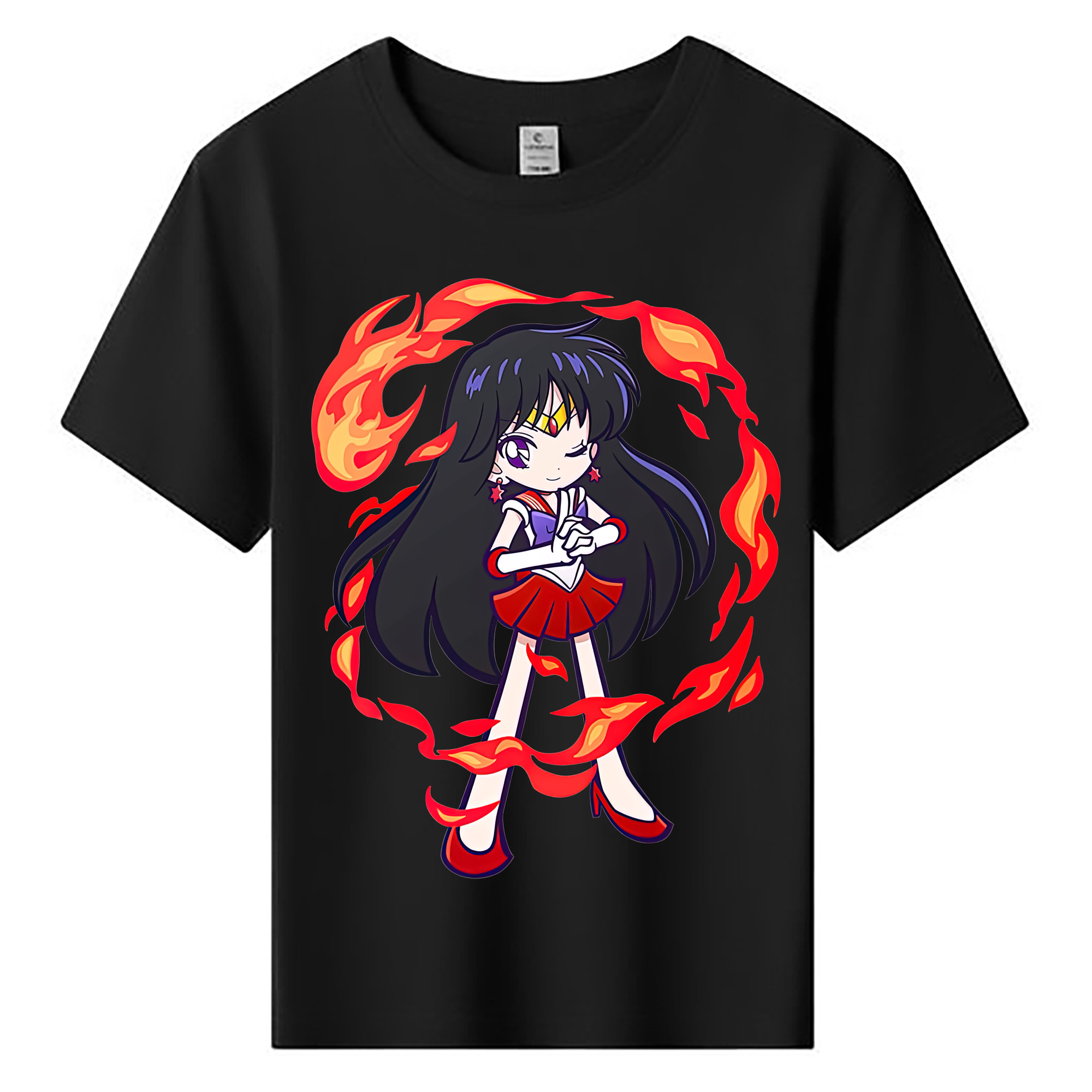（画像用） 美少女戦士セーラームーン 火野レイ ひの レイ Sailor Moon Hino Rei （セーラーマーズ,Sailor Mars） 綿100％キッズTシャツ（フロントプリント）