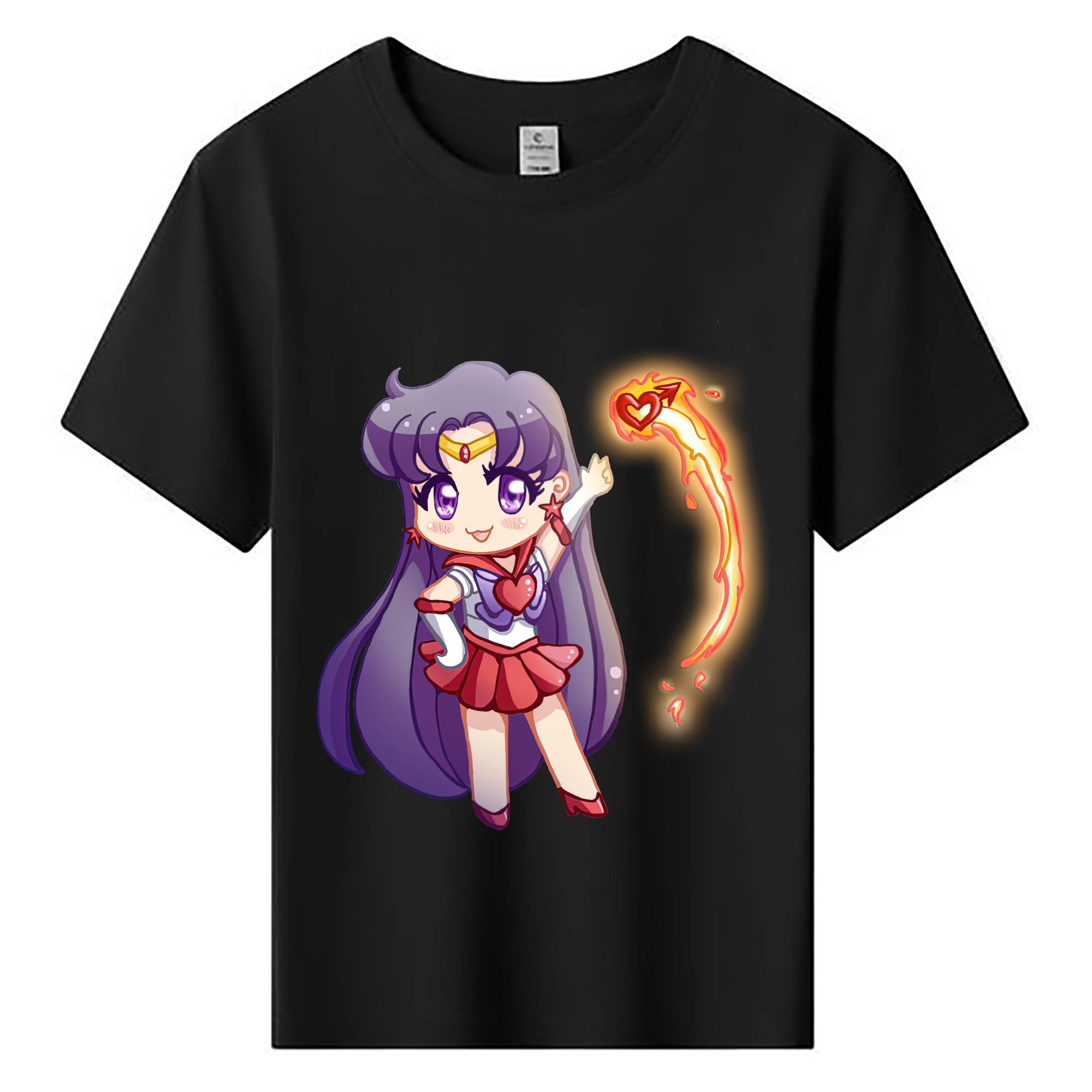 （画像用） 美少女戦士セーラームーン 火野レイ ひの レイ Sailor Moon Hino Rei （セーラーマーズ,Sailor Mars） 綿100％キッズTシャツ（フロントプリント）
