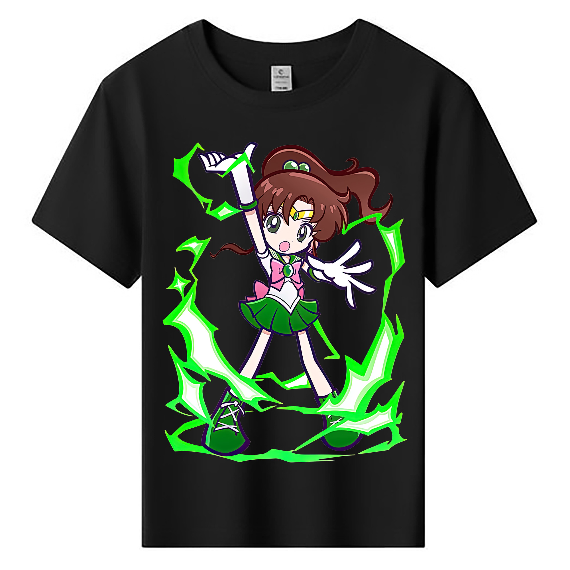 （画像用） 美少女戦士セーラームーン 木野 まこと きの まこと Sailor Moon Kino Makoto （セーラージュピター；Sailor Jupiter） 綿100％キッズTシャツ（フロントプリント）