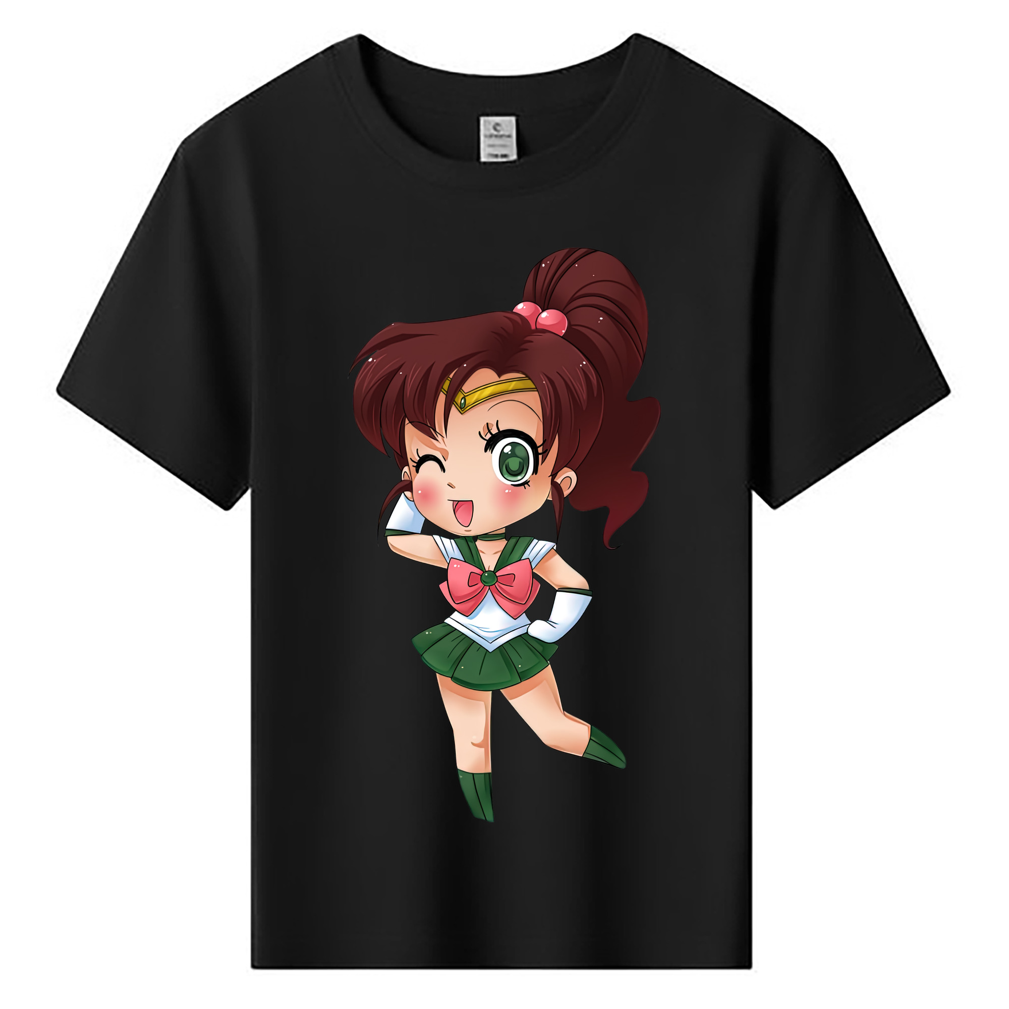 （画像用） 美少女戦士セーラームーン 木野 まこと きの まこと Sailor Moon Kino Makoto （セーラージュピター；Sailor Jupiter） 綿100％キッズTシャツ（フロントプリント）