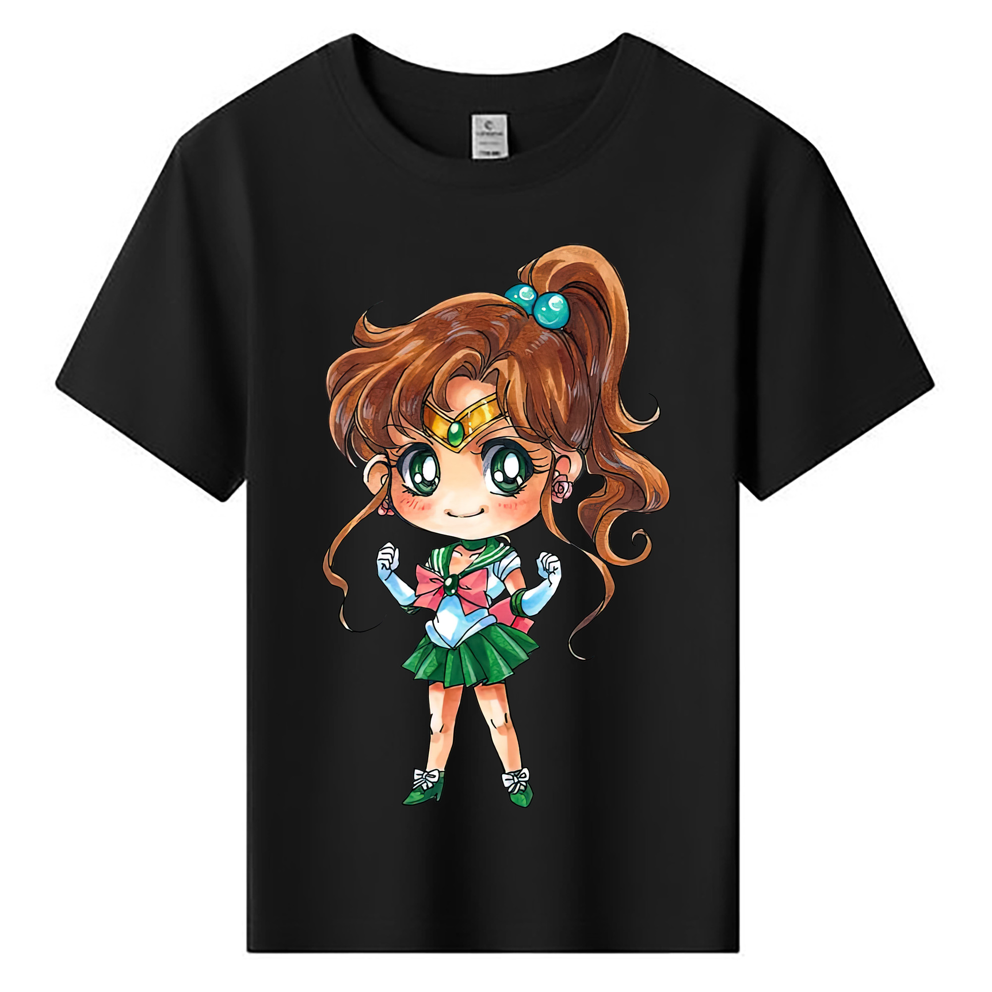 （画像用） 美少女戦士セーラームーン 木野 まこと きの まこと Sailor Moon Kino Makoto （セーラージュピター；Sailor Jupiter） 綿100％キッズTシャツ（フロントプリント）