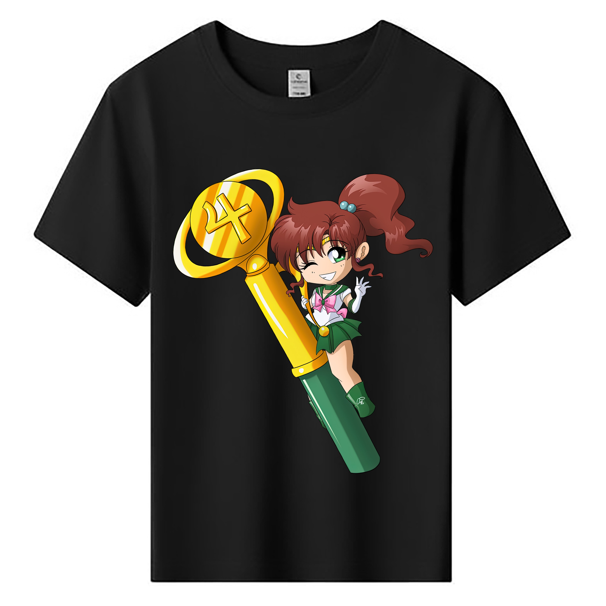 （画像用） 美少女戦士セーラームーン 木野 まこと きの まこと Sailor Moon Kino Makoto （セーラージュピター；Sailor Jupiter） 綿100％キッズTシャツ（フロントプリント）