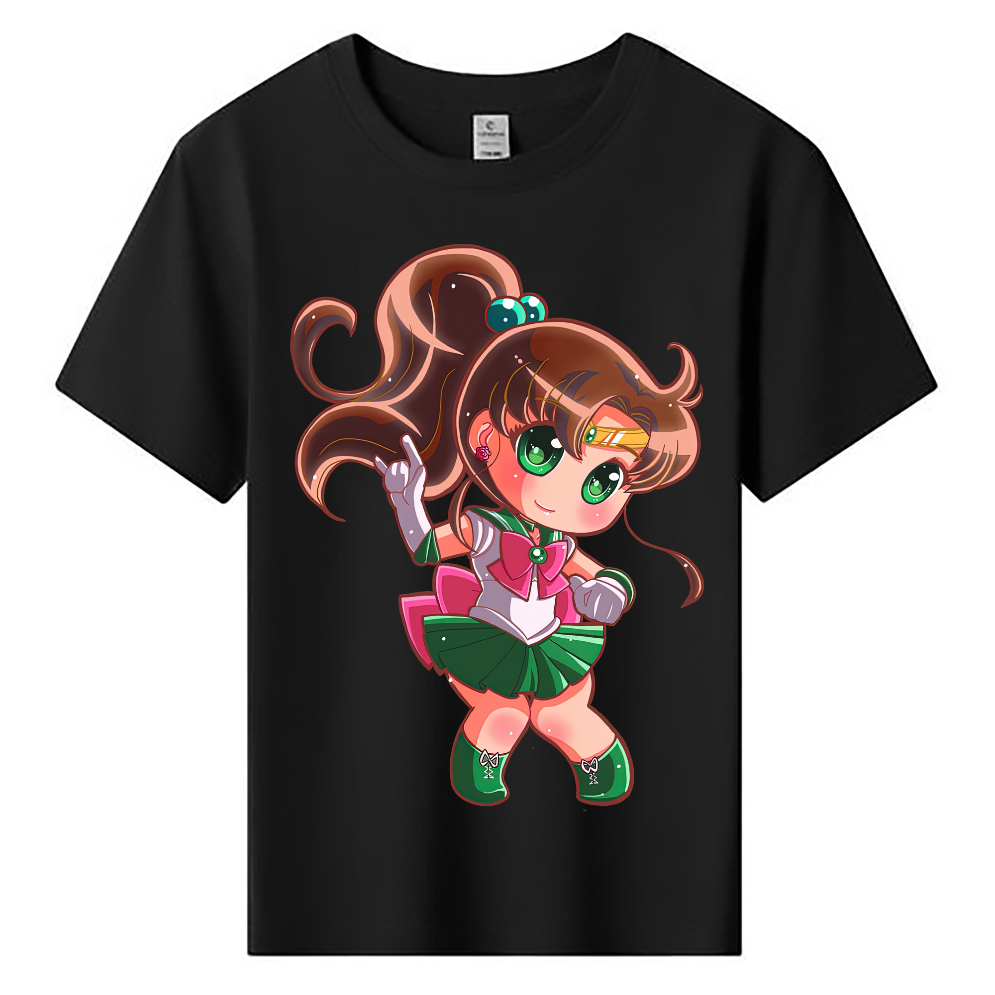 （画像用） 美少女戦士セーラームーン 木野 まこと きの まこと Sailor Moon Kino Makoto （セーラージュピター；Sailor Jupiter） 綿100％キッズTシャツ（フロントプリント）