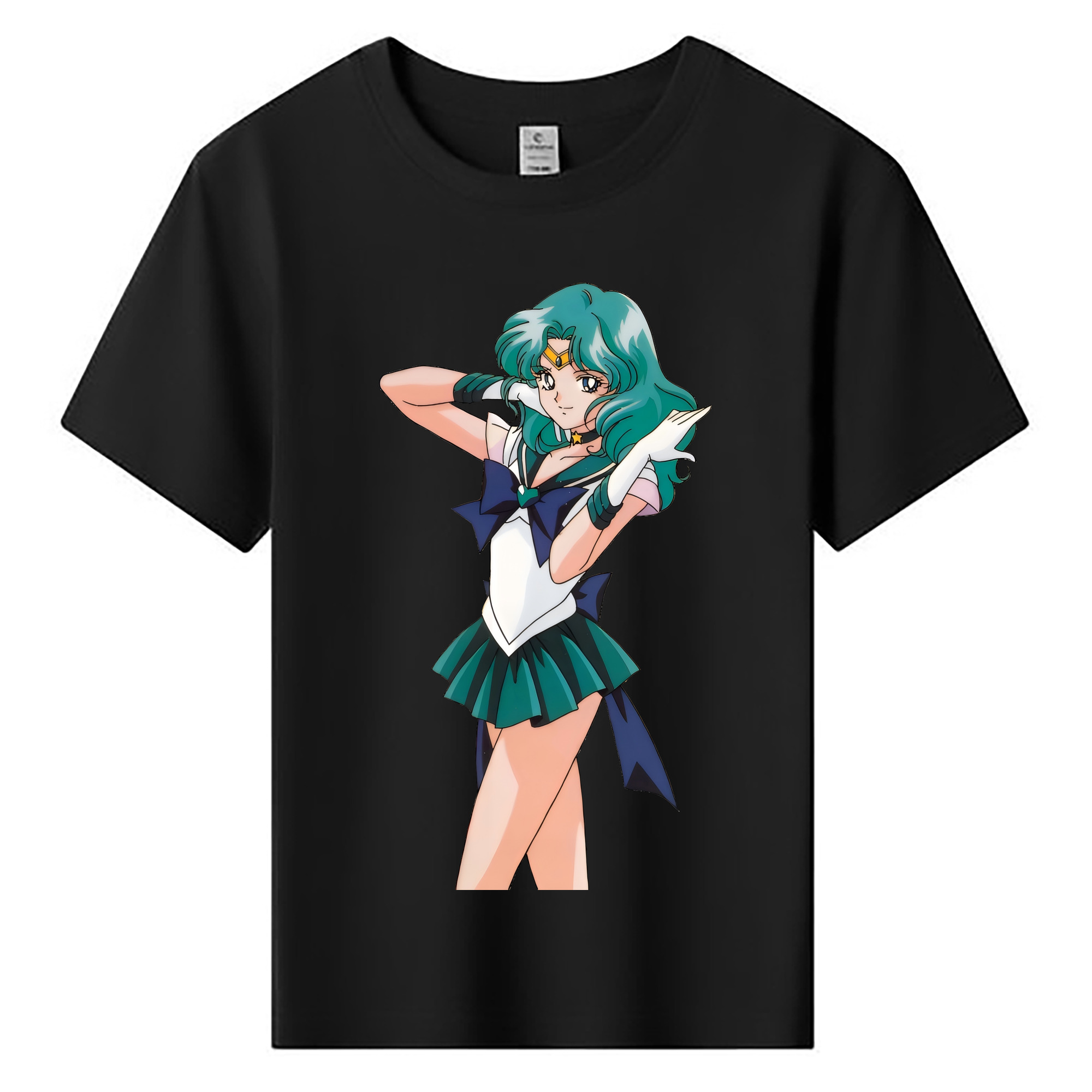 （画像用） 美少女戦士セーラームーン 海王 みちる（かいおう みちる） Sailor Moon Kaiou Michiru 綿100％キッズTシャツ（フロントプリント）