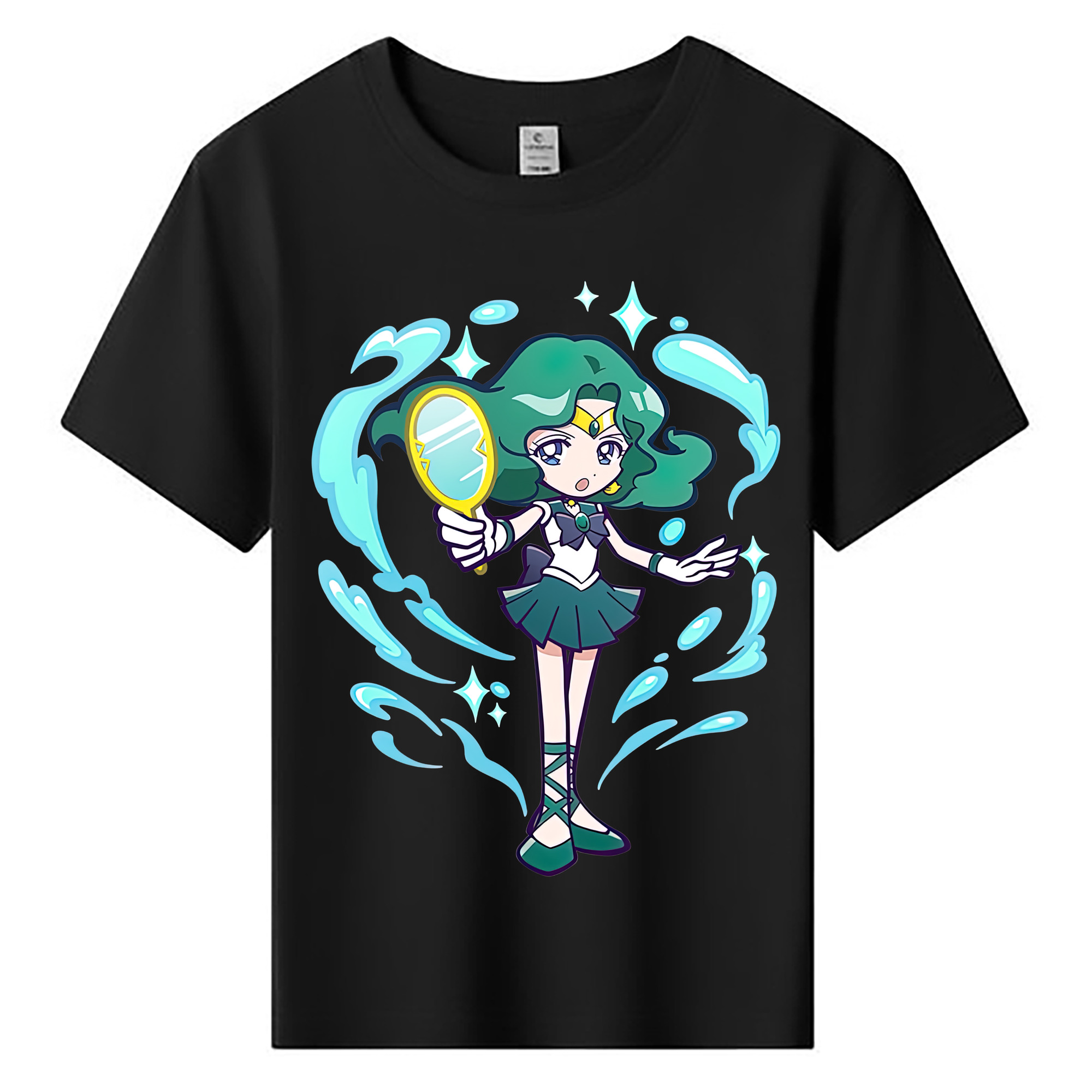 （画像用） 美少女戦士セーラームーン 海王 みちる（かいおう みちる） Sailor Moon Kaiou Michiru 綿100％キッズTシャツ（フロントプリント）