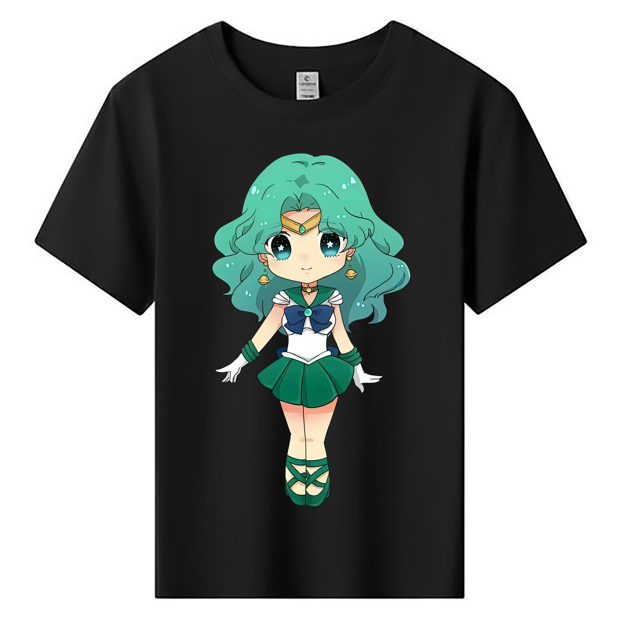 （画像用） 美少女戦士セーラームーン 海王 みちる（かいおう みちる） Sailor Moon Kaiou Michiru 綿100％キッズTシャツ（フロントプリント）