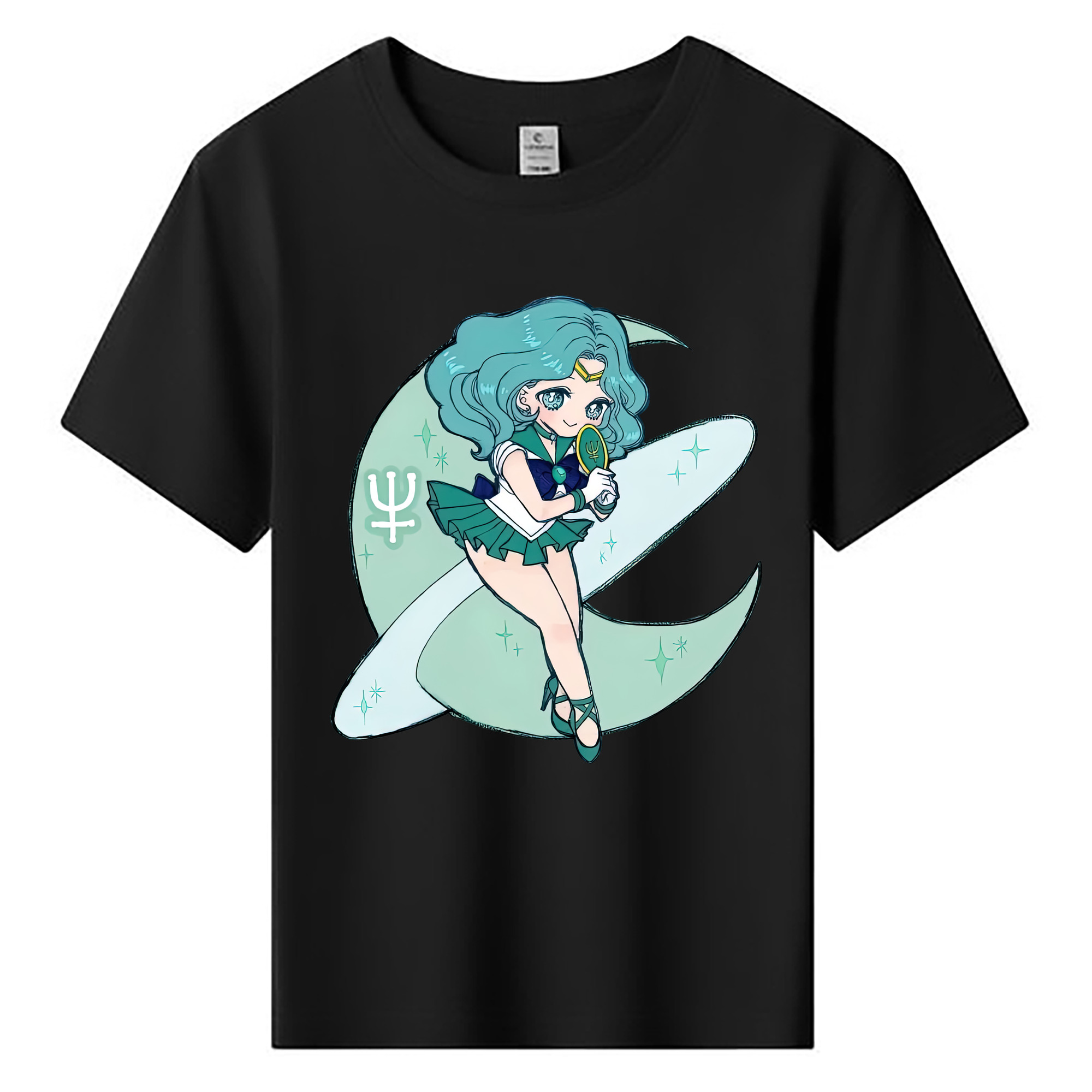 （画像用） 美少女戦士セーラームーン 海王 みちる（かいおう みちる） Sailor Moon Kaiou Michiru 綿100％キッズTシャツ（フロントプリント）