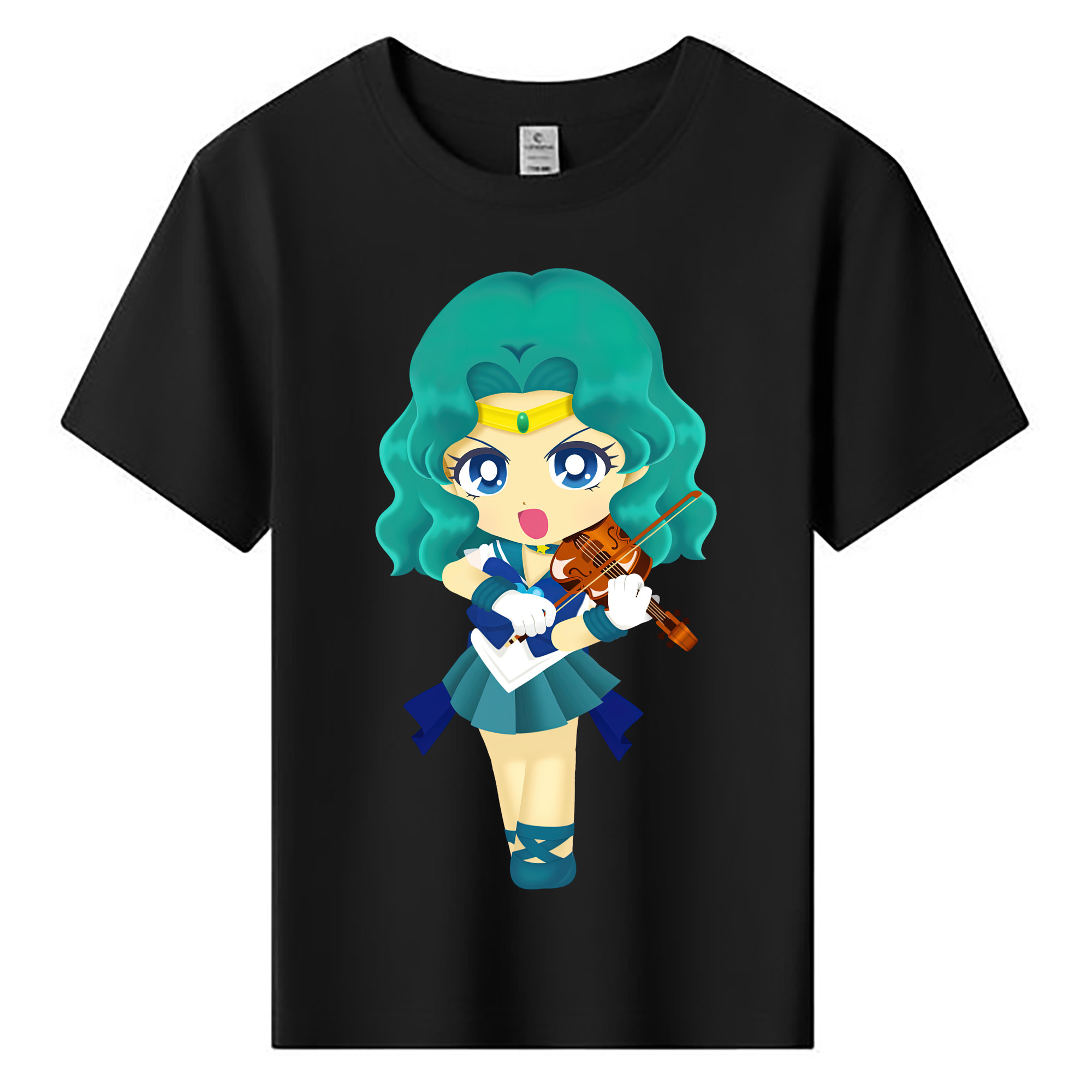 （画像用） 美少女戦士セーラームーン 海王 みちる（かいおう みちる） Sailor Moon Kaiou Michiru 綿100％キッズTシャツ（フロントプリント）