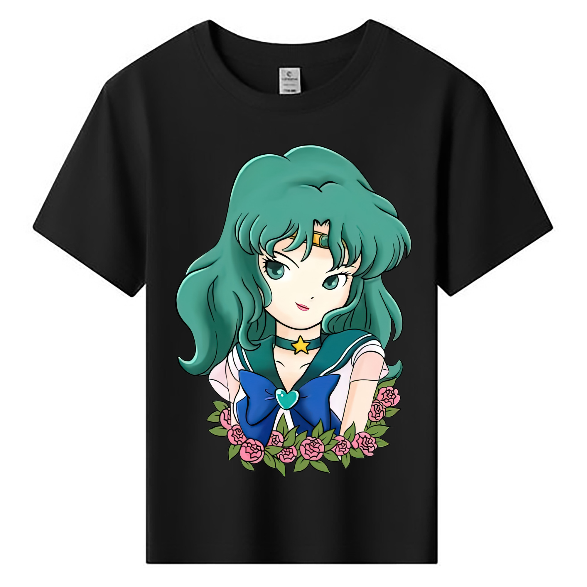 （画像用） 美少女戦士セーラームーン 海王 みちる（かいおう みちる） Sailor Moon Kaiou Michiru 綿100％キッズTシャツ（フロントプリント）