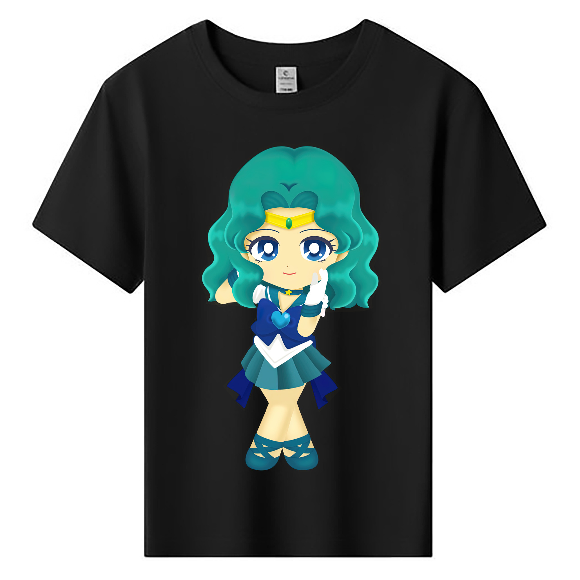 （画像用） 美少女戦士セーラームーン 海王 みちる（かいおう みちる） Sailor Moon Kaiou Michiru 綿100％キッズTシャツ（フロントプリント）