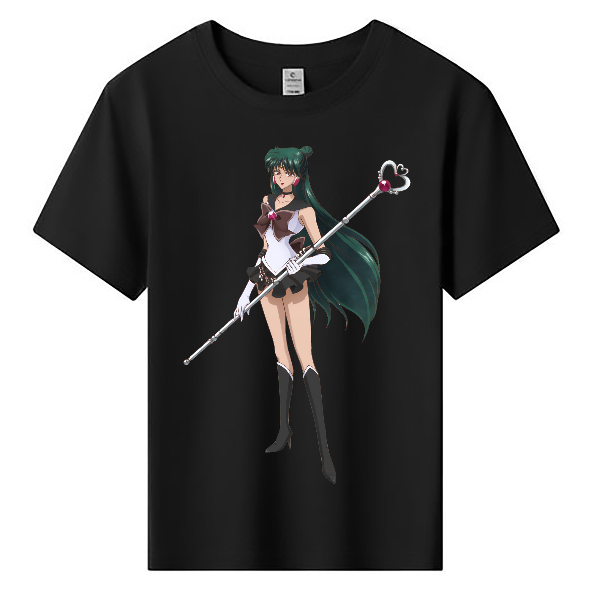 （画像用） 美少女戦士セーラームーン 冥王せつな Sailor Moon Meiou Setsuna 綿100％キッズTシャツ（フロントプリント）