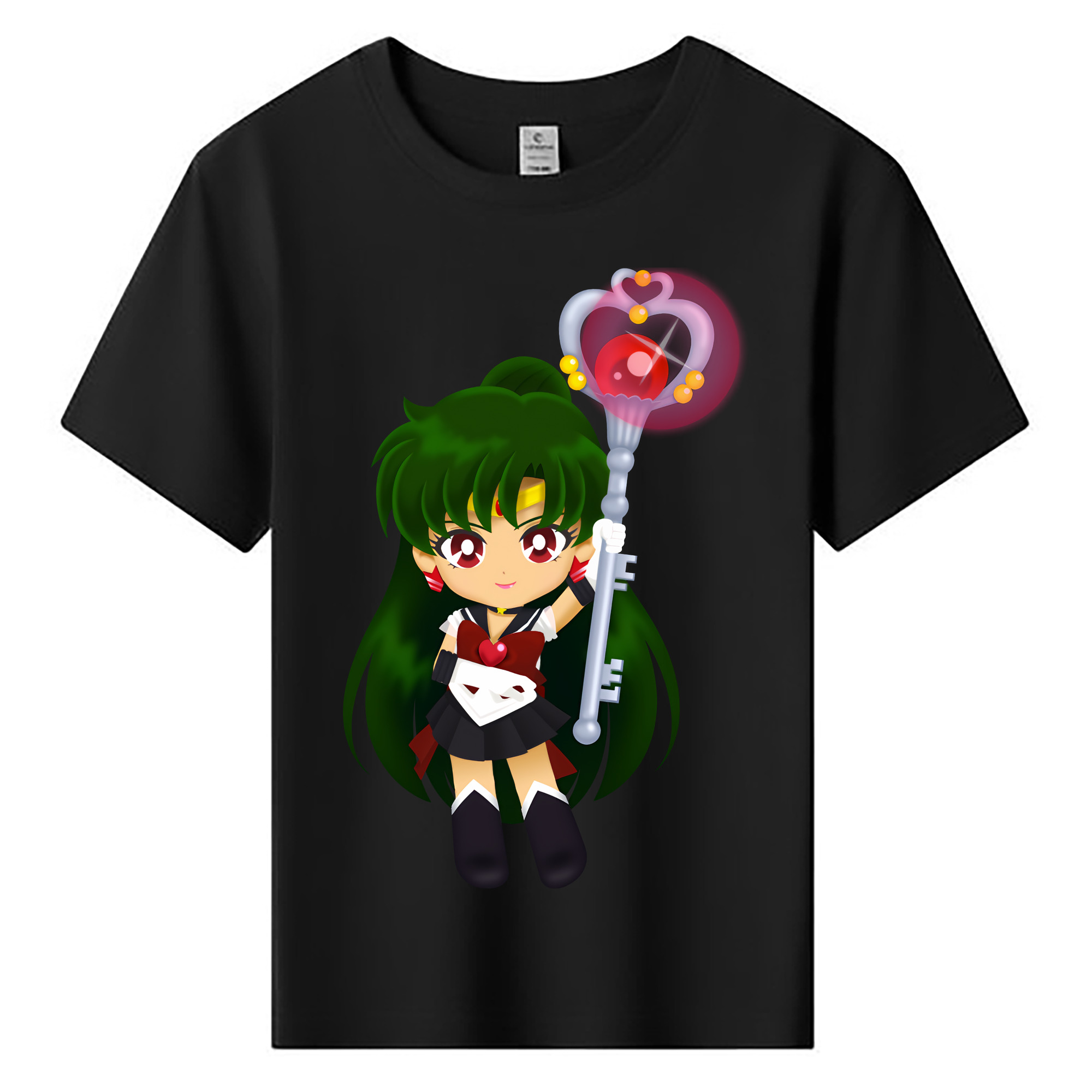 （画像用） 美少女戦士セーラームーン 冥王せつな Sailor Moon Meiou Setsuna 綿100％キッズTシャツ（フロントプリント）
