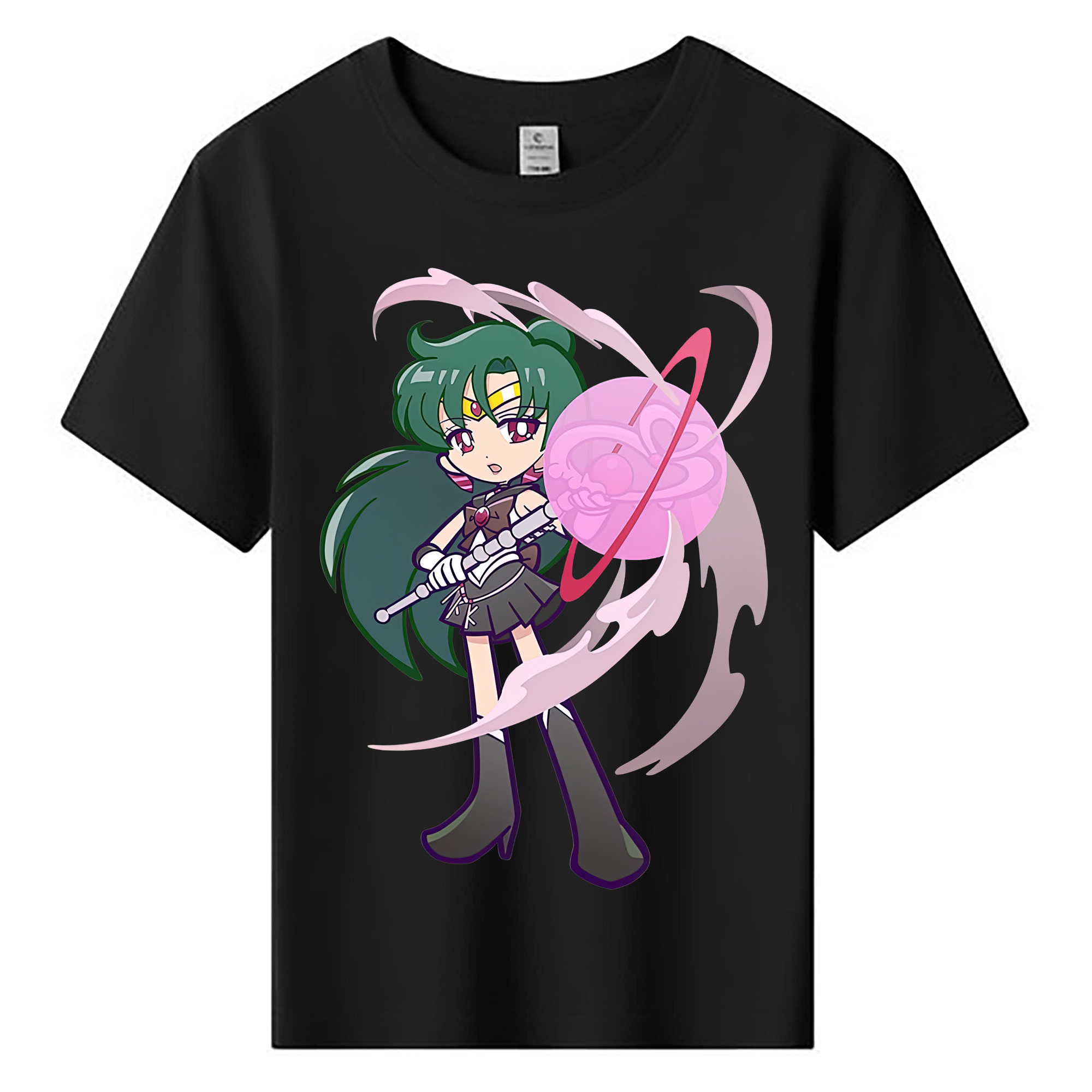 （画像用） 美少女戦士セーラームーン 冥王せつな Sailor Moon Meiou Setsuna 綿100％キッズTシャツ（フロントプリント）