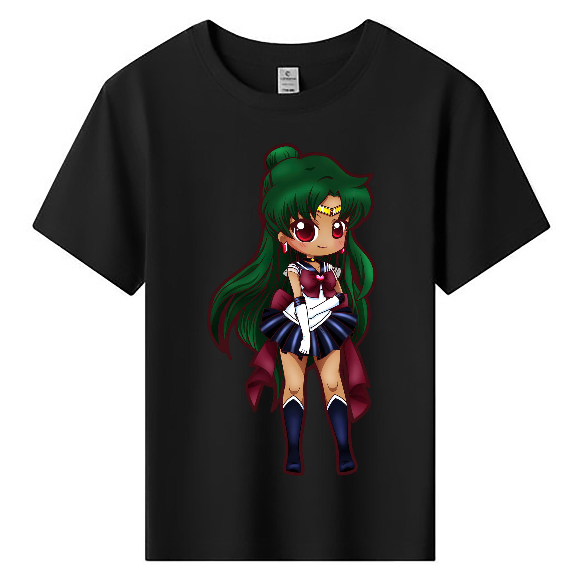 （画像用） 美少女戦士セーラームーン 冥王せつな Sailor Moon Meiou Setsuna 綿100％キッズTシャツ（フロントプリント）