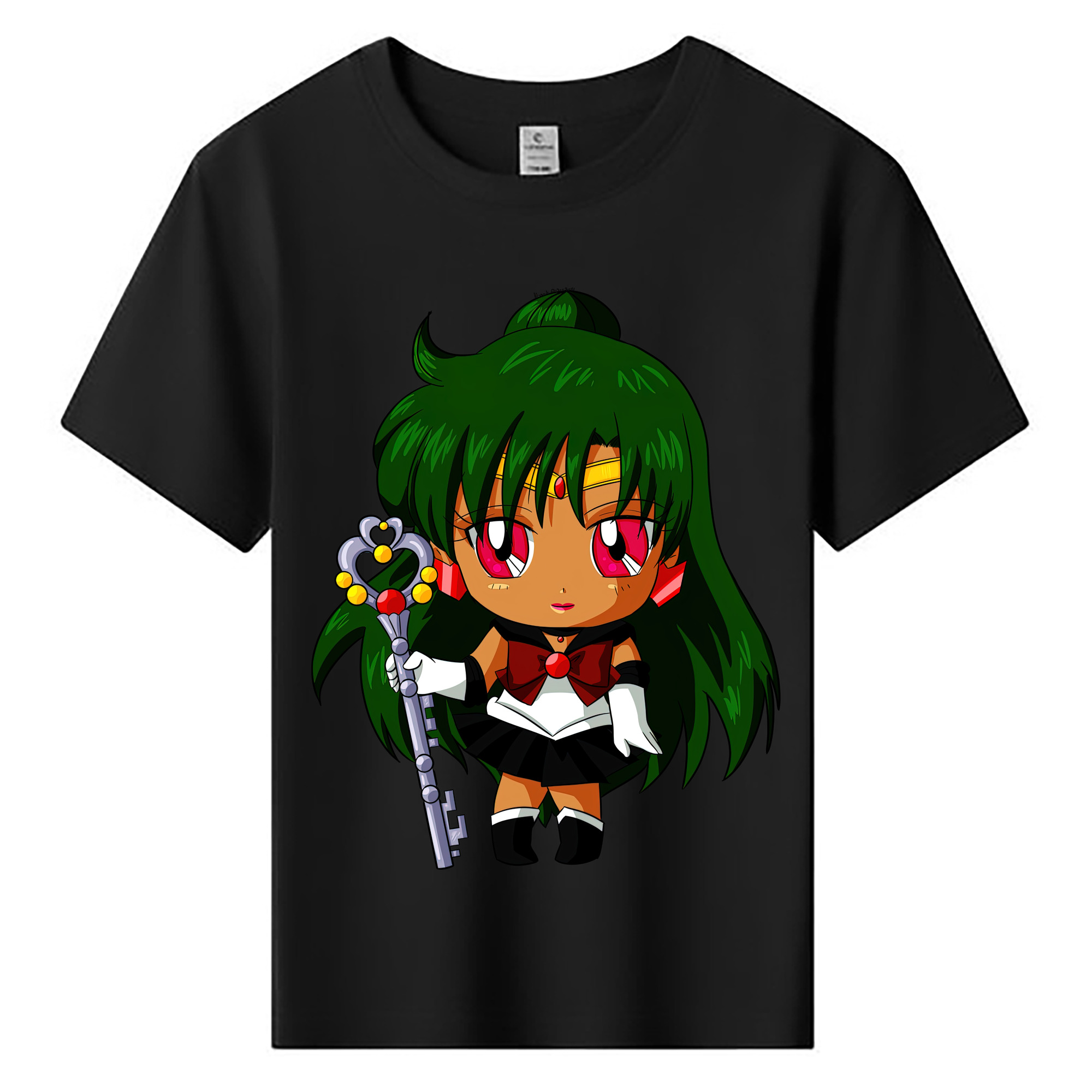 （画像用） 美少女戦士セーラームーン 冥王せつな Sailor Moon Meiou Setsuna 綿100％キッズTシャツ（フロントプリント）