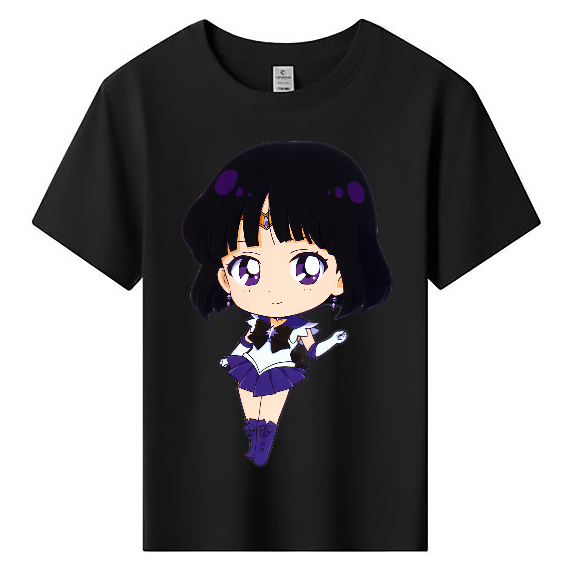 （画像用） 美少女戦士セーラームーン 土萠ほたる Sailor Moon Tomoe Hotaru （セーラーサターン；Sailor Saturn） 綿100％キッズTシャツ（フロントプリント）